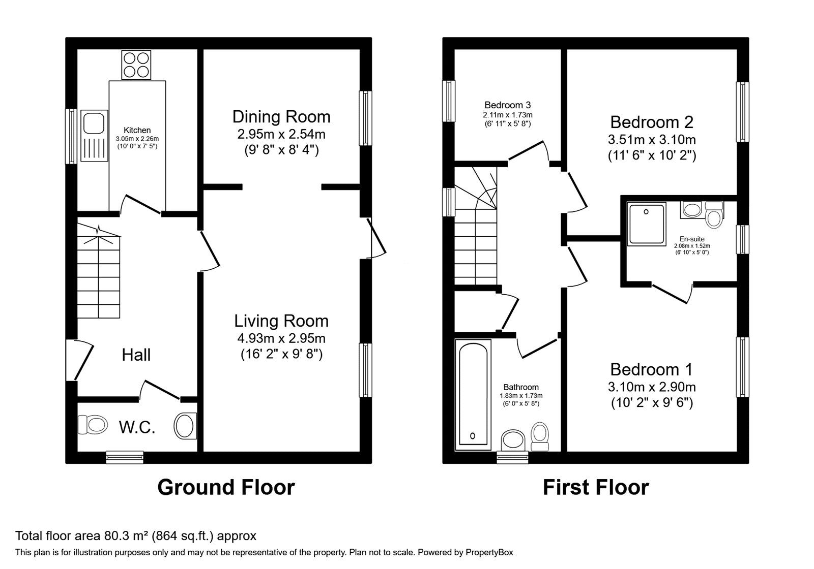 Floorplan of 3 bedroom Detached House for sale, Vicarage Gardens, Netheravon, Wiltshire, SP4