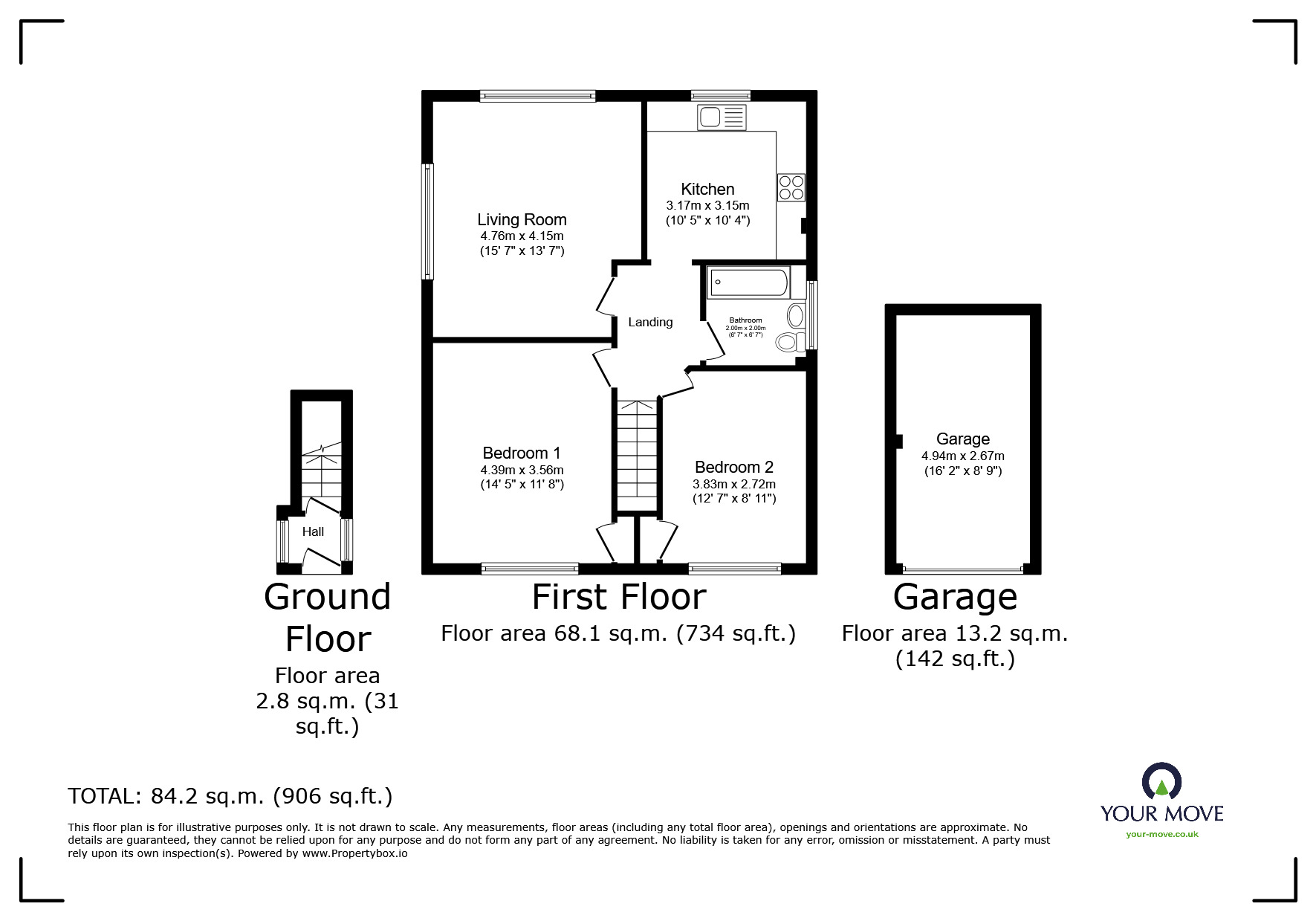 Floorplan of 2 bedroom  Flat for sale, Darlington Road, Basingstoke, Hampshire, RG21