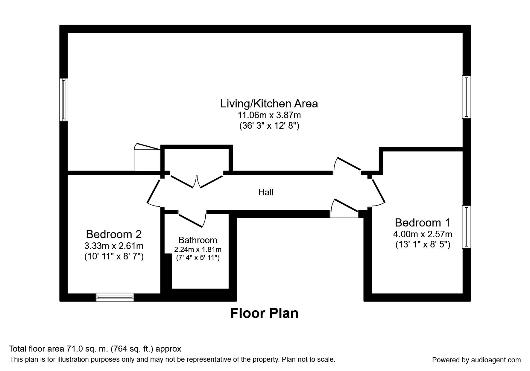 Floorplan of 2 bedroom  Flat for sale, South End Road, Andover, Hampshire, SP10