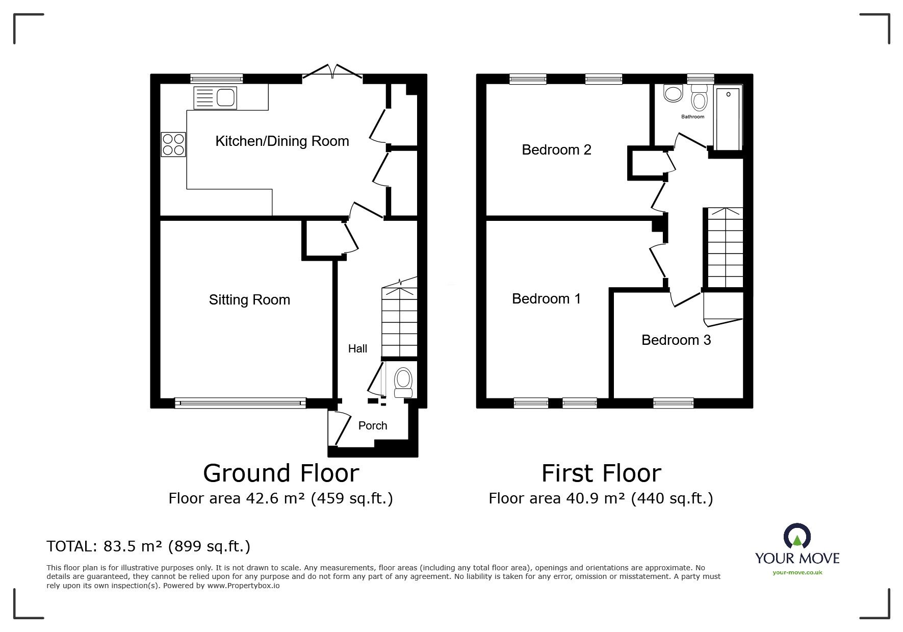 Floorplan of 3 bedroom End Terrace House for sale, Bury Hill Close, Anna Valley, Hampshire, SP11