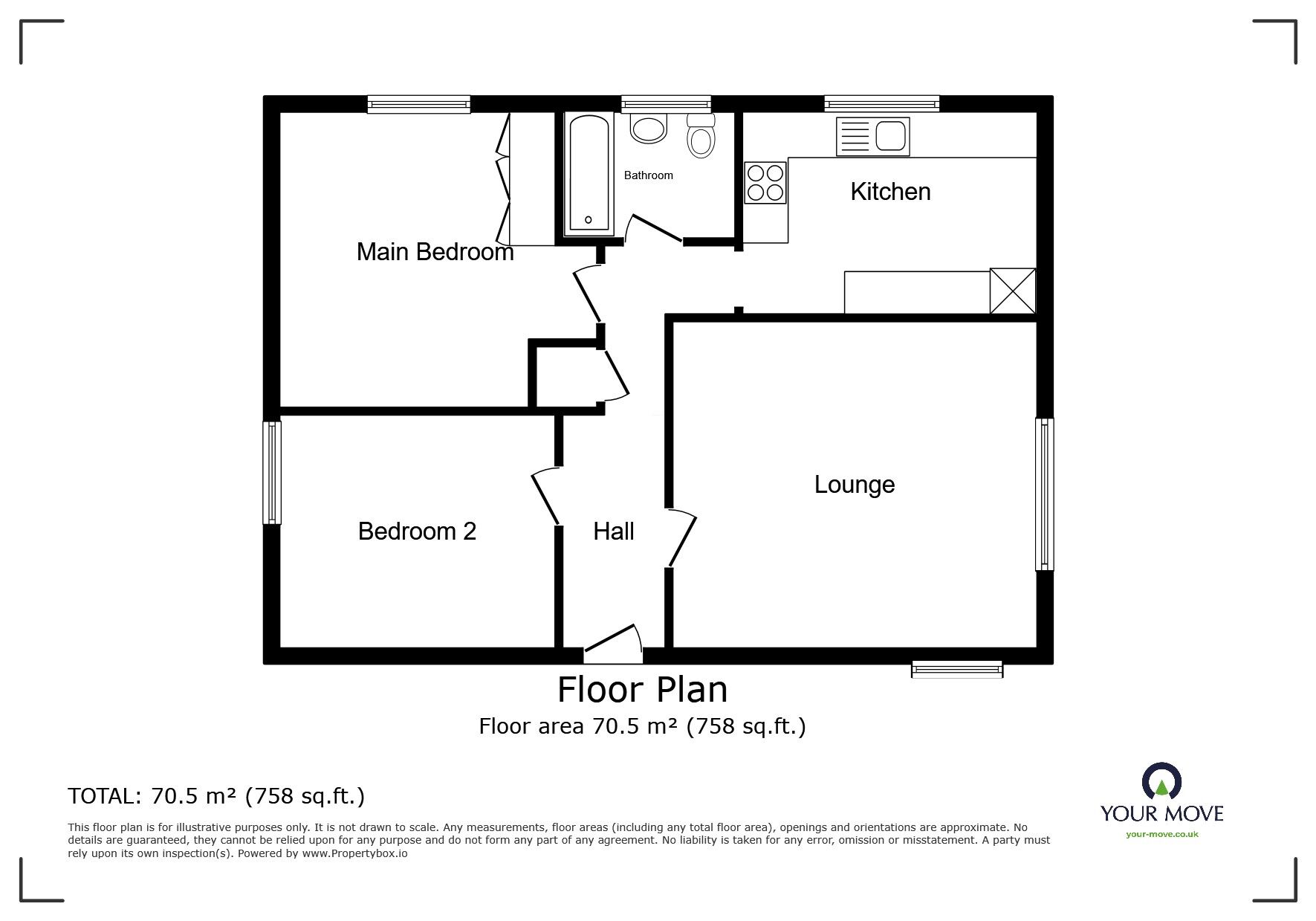 Floorplan of 2 bedroom  Flat for sale, Marlborough Street, Andover, Hampshire, SP10