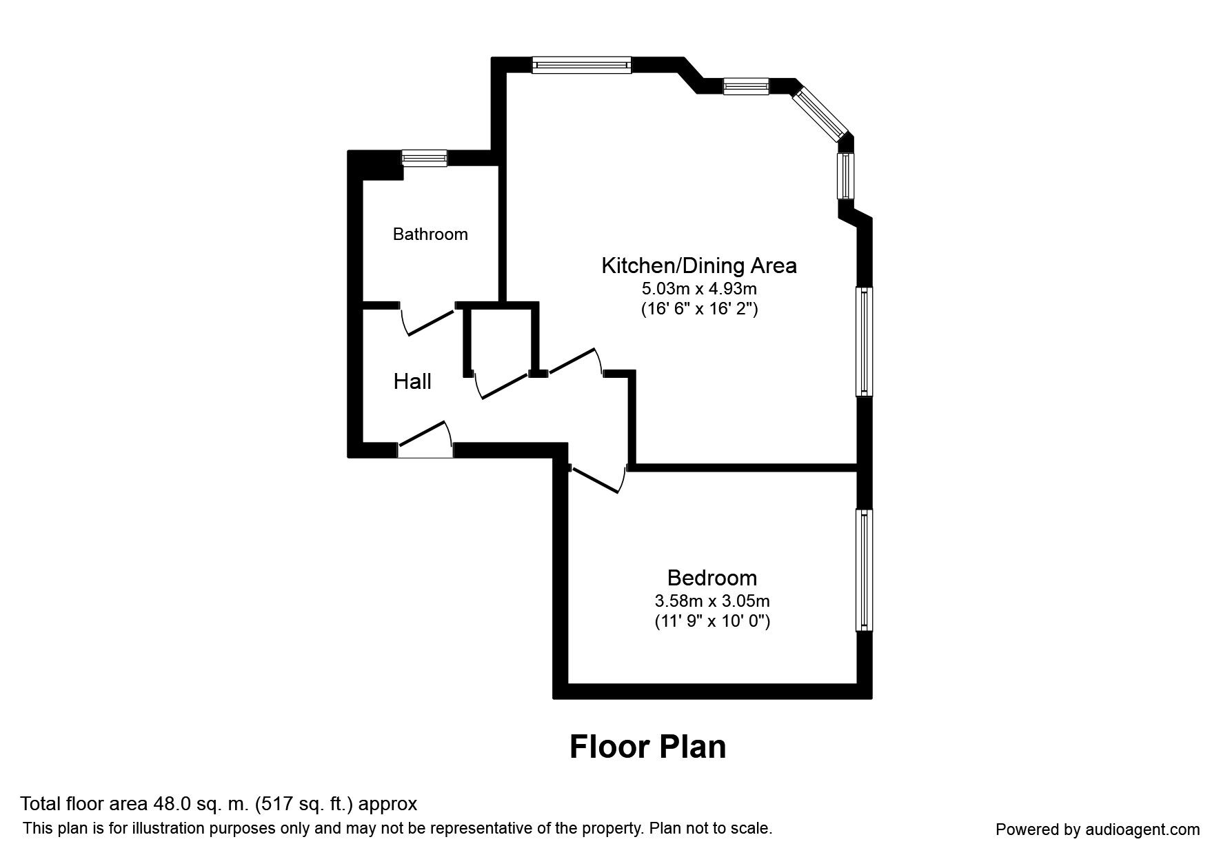 Floorplan of 1 bedroom  Flat to rent, Barley Mow View, Ashford, Kent, TN23