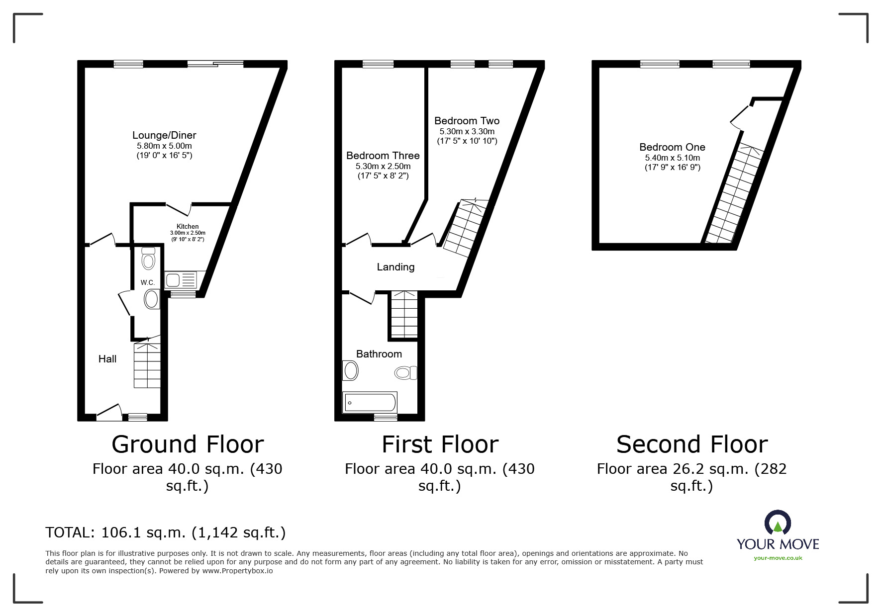 Floorplan of 3 bedroom End Terrace House for sale, Hawkins Road, Kent, CT19