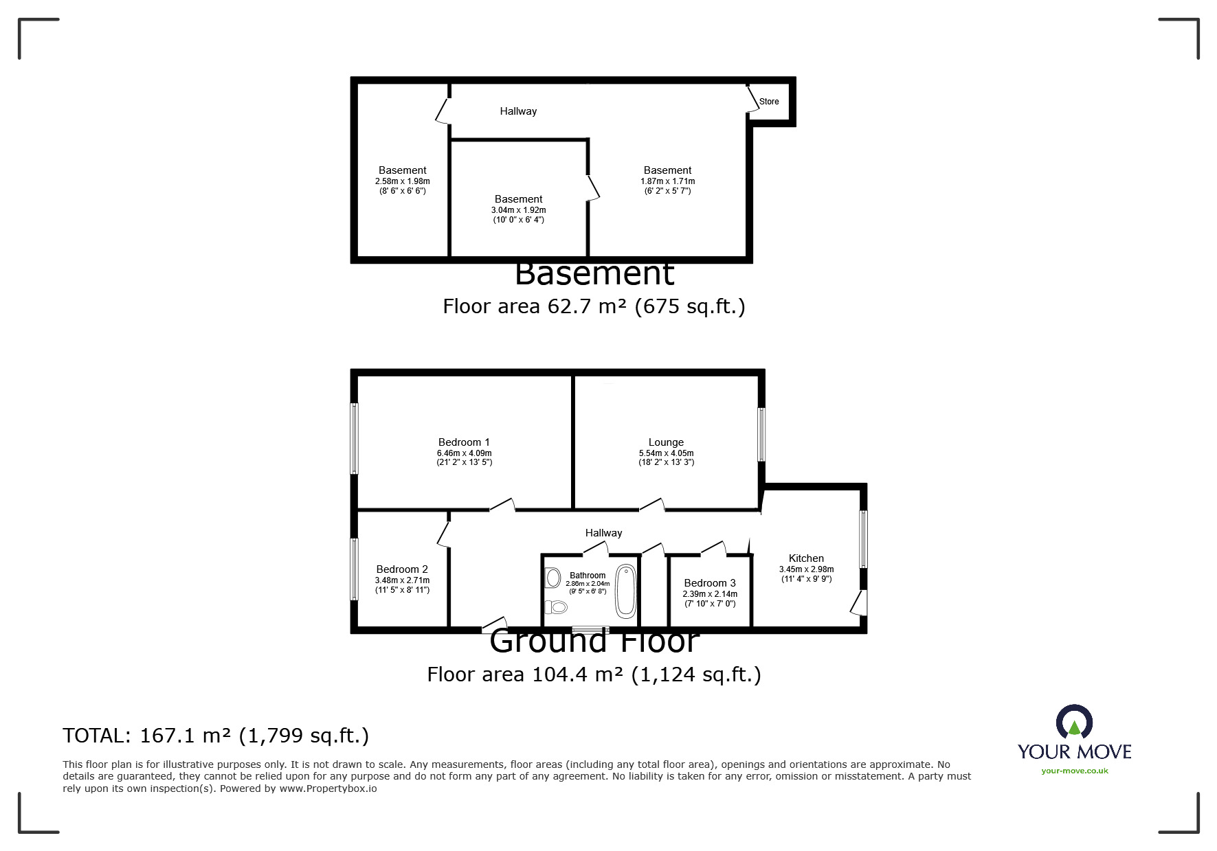 Floorplan of 3 bedroom  Flat to rent, Bouverie Road West, Folkestone, Kent, CT20