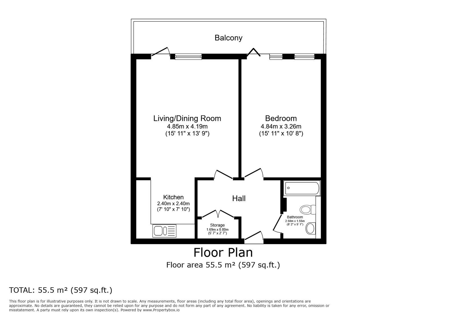 Floorplan of 1 bedroom  Flat for sale, George Street, Ashford, Kent, TN23