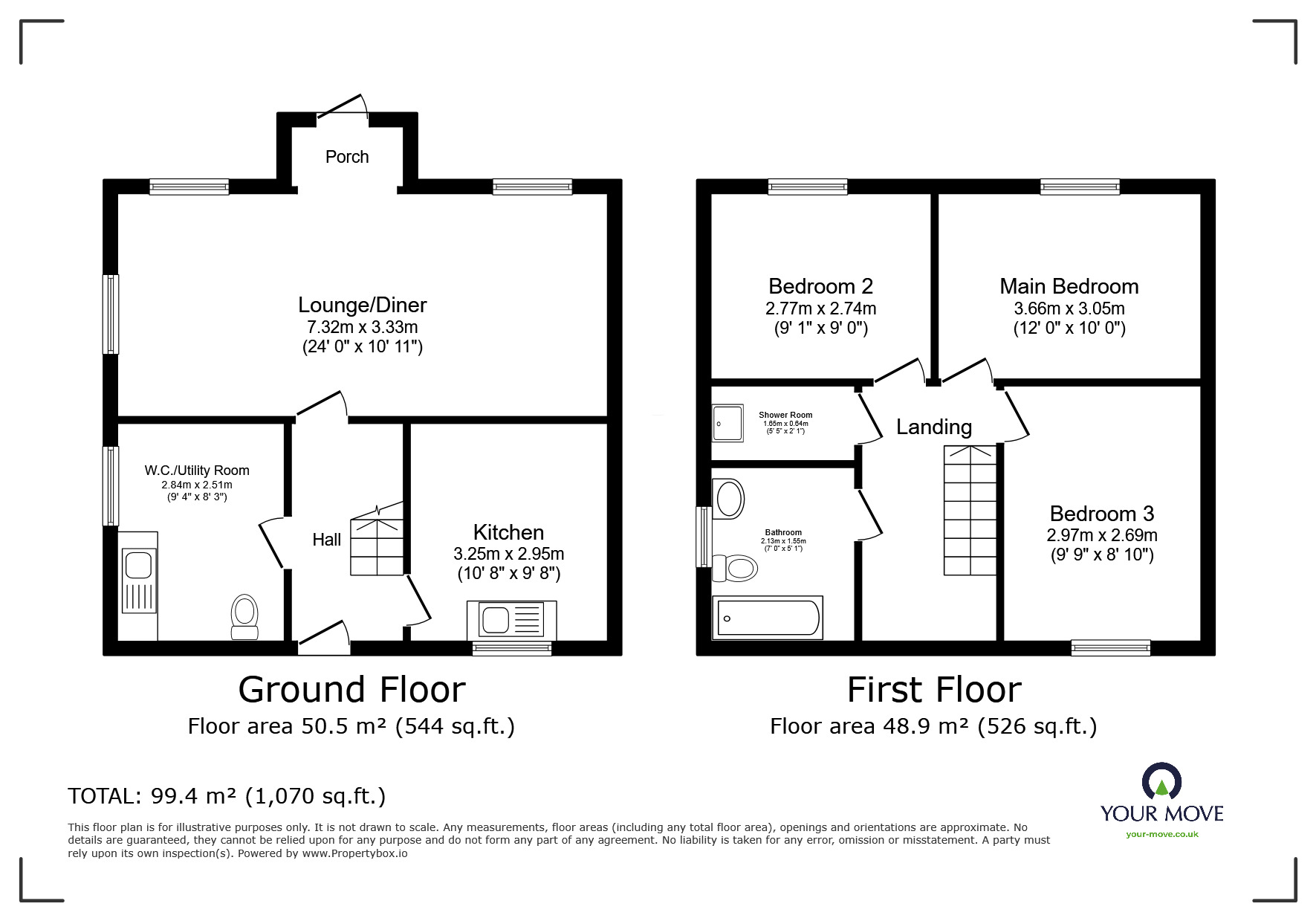 Floorplan of 3 bedroom End Terrace House to rent, Lilyvale, Smeeth, Kent, TN25