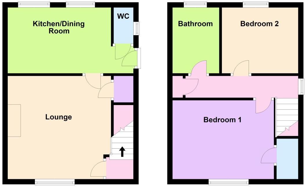 Floorplan of 2 bedroom Semi Detached House for sale, Collier Lane, Baildon, West Yorkshire, BD17