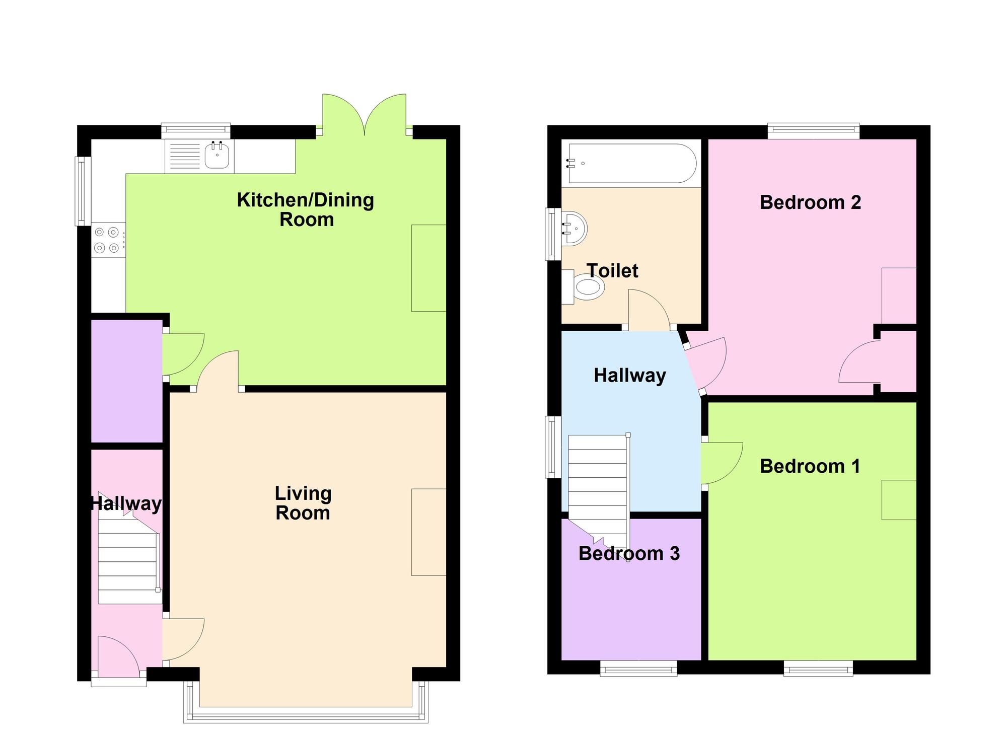 Floorplan of 3 bedroom Semi Detached House for sale, Netherhall Road, Baildon, West Yorkshire, BD17