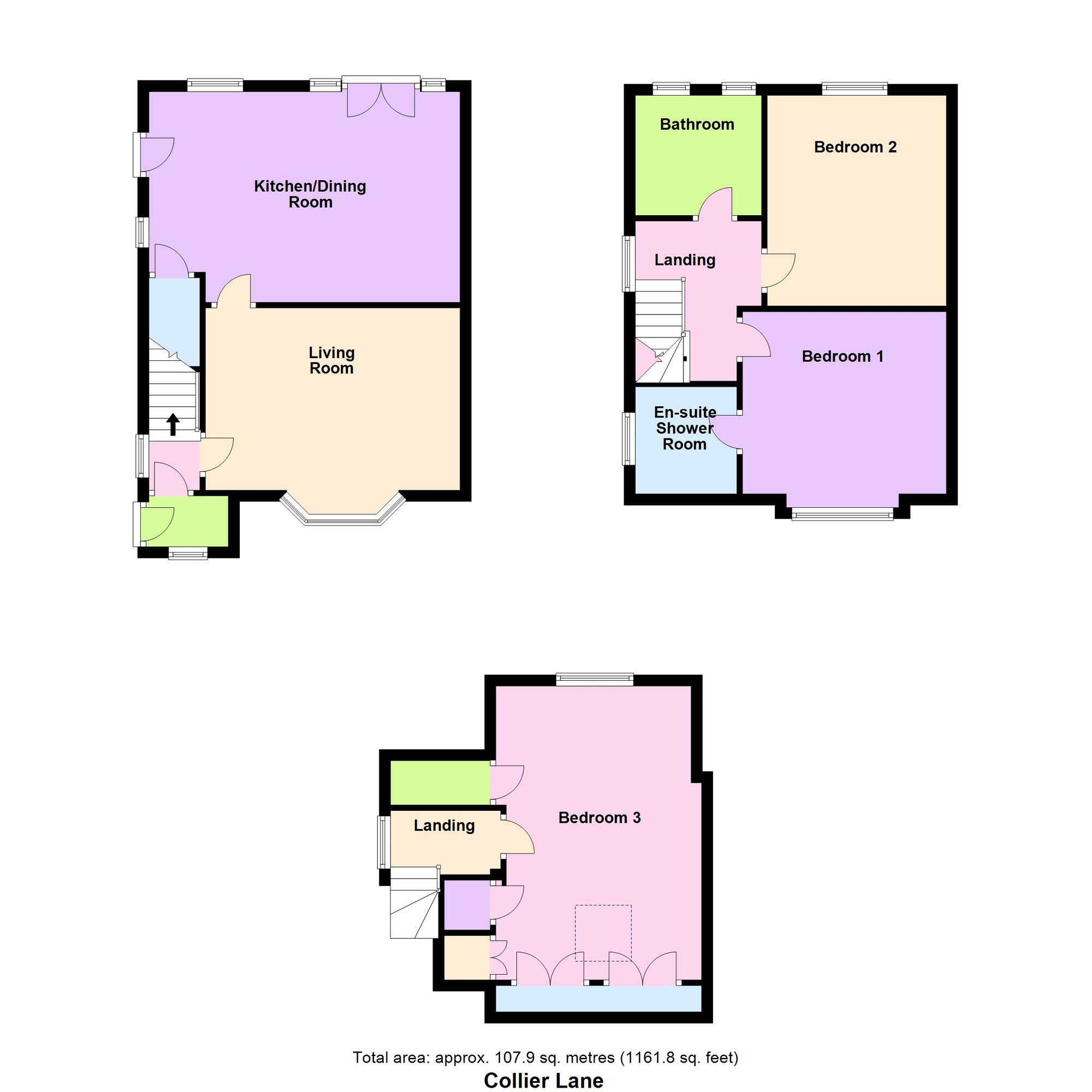 Floorplan of 3 bedroom Semi Detached House for sale, Collier Lane, Baildon, West Yorkshire, BD17