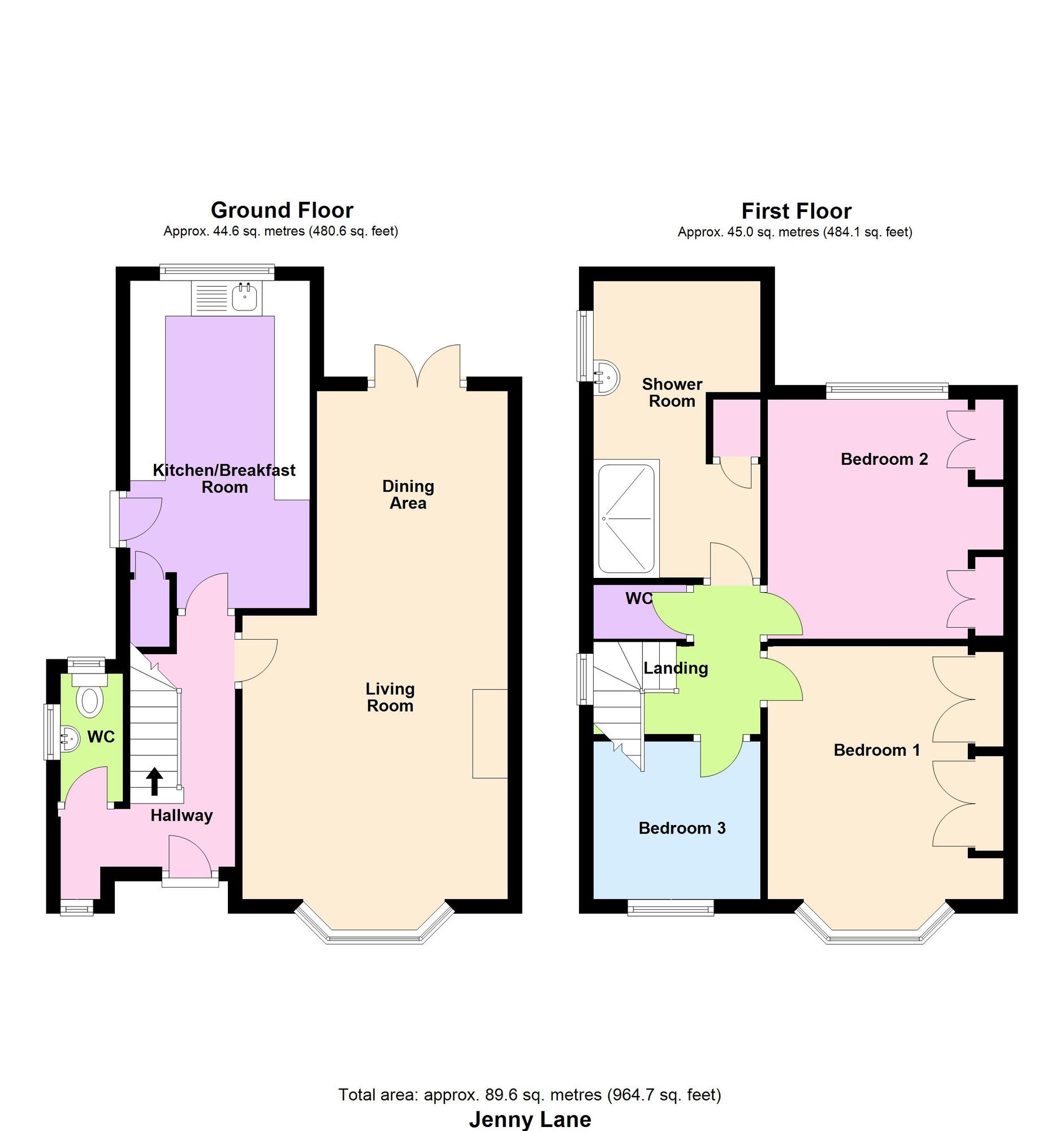 Floorplan of 3 bedroom Semi Detached House for sale, Jenny Lane, Baildon, West Yorkshire, BD17