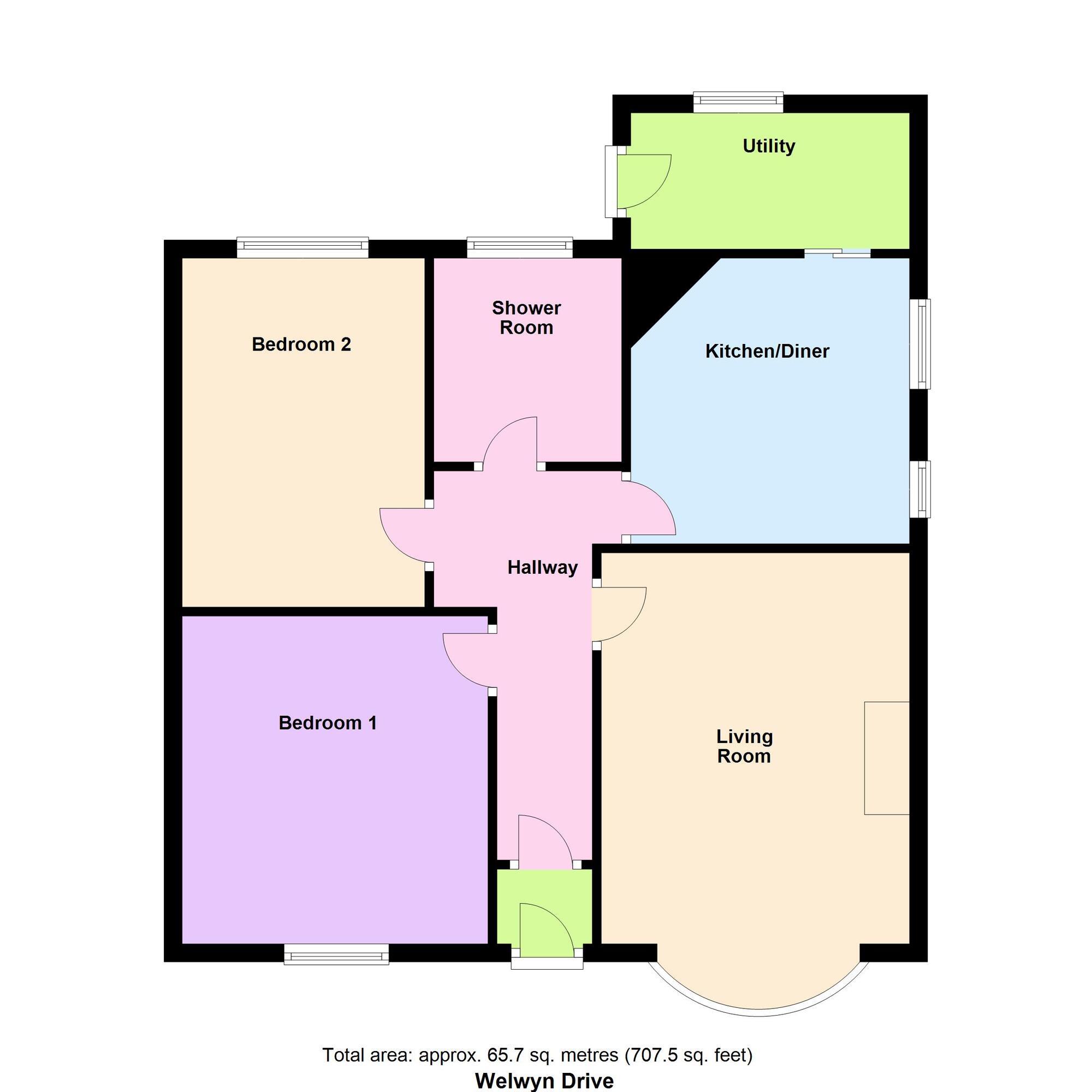 Floorplan of 2 bedroom Semi Detached Bungalow for sale, Welwyn Drive, Baildon, West Yorkshire, BD17