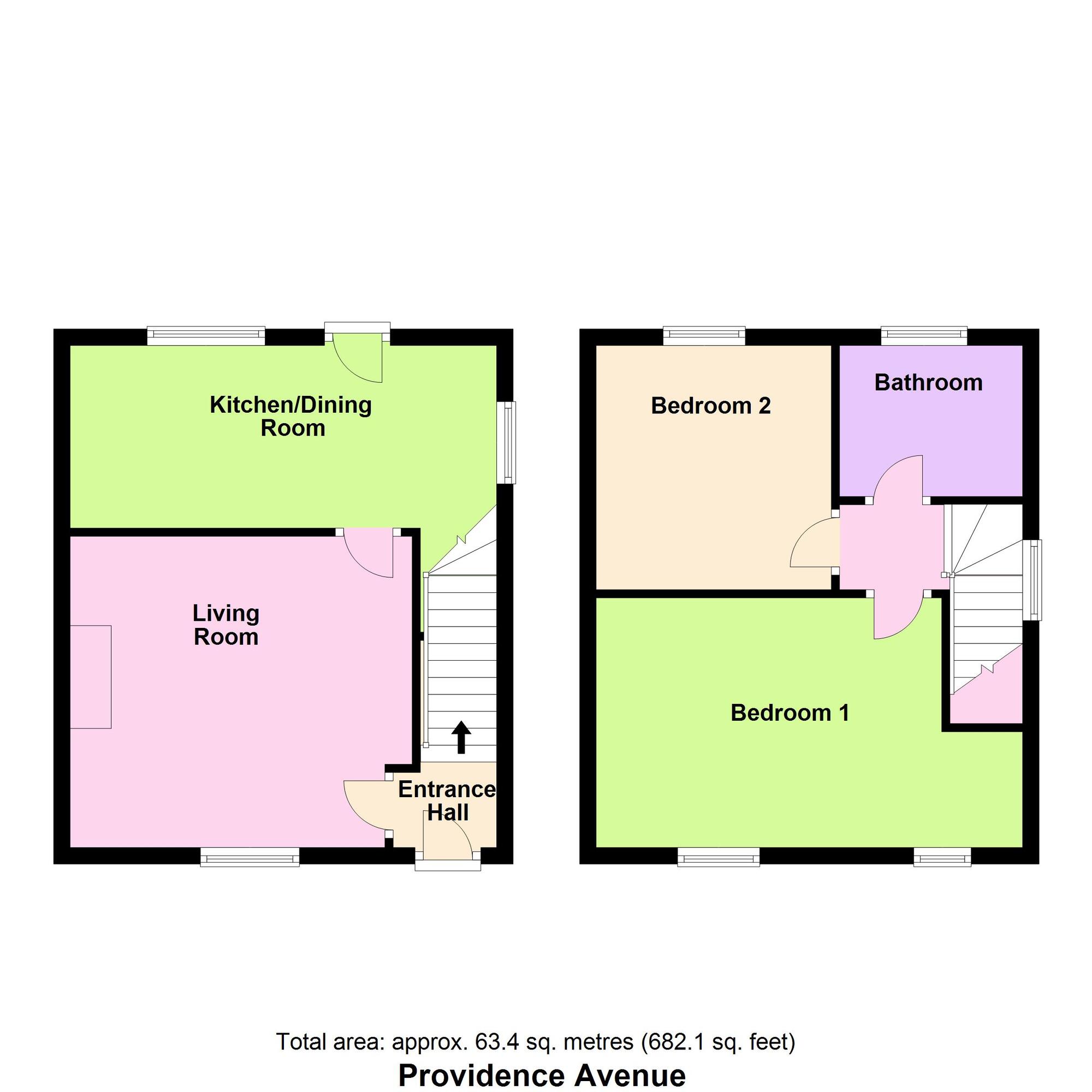 Floorplan of 2 bedroom Semi Detached House for sale, Providence Avenue, Baildon, West Yorkshire, BD17