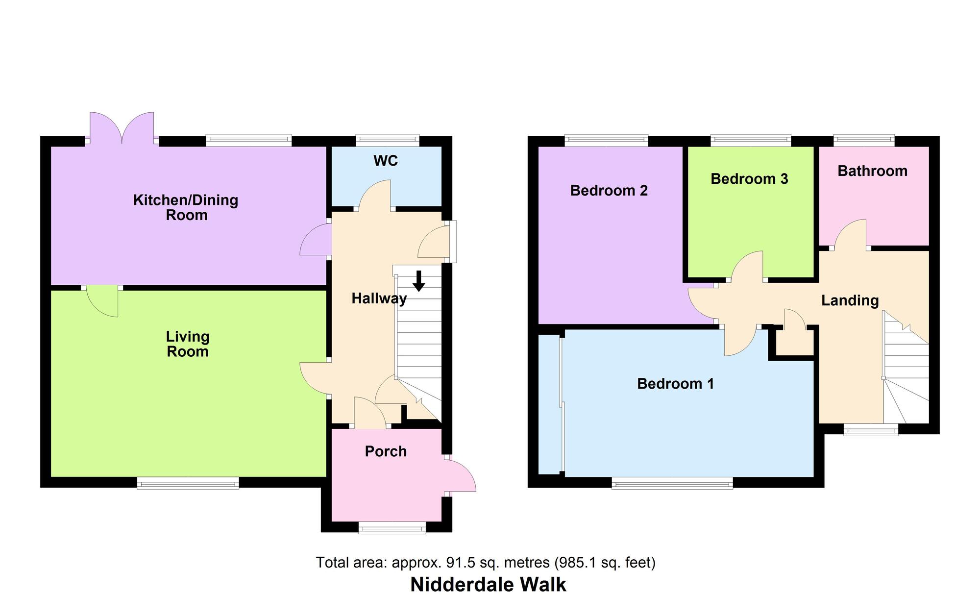 Floorplan of 3 bedroom Detached House for sale, Nidderdale Walk, Baildon, West Yorkshire, BD17