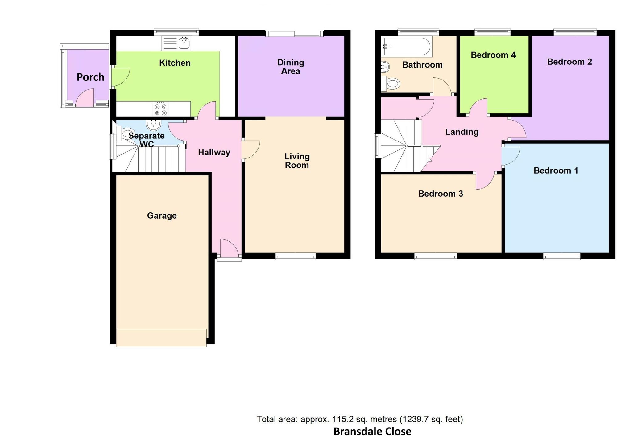 Floorplan of 4 bedroom Detached House for sale, Bransdale Close, Baildon, West Yorkshire, BD17