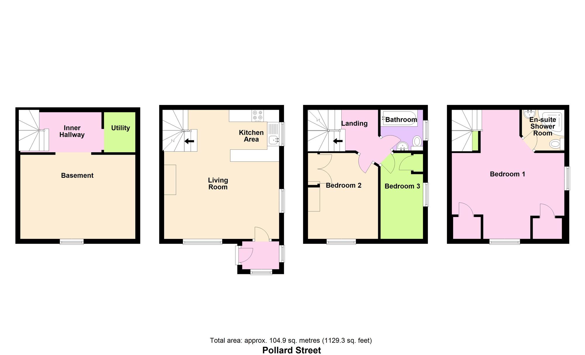 Floorplan of 3 bedroom End Terrace House for sale, Pollard Street, Bingley, West Yorkshire, BD16