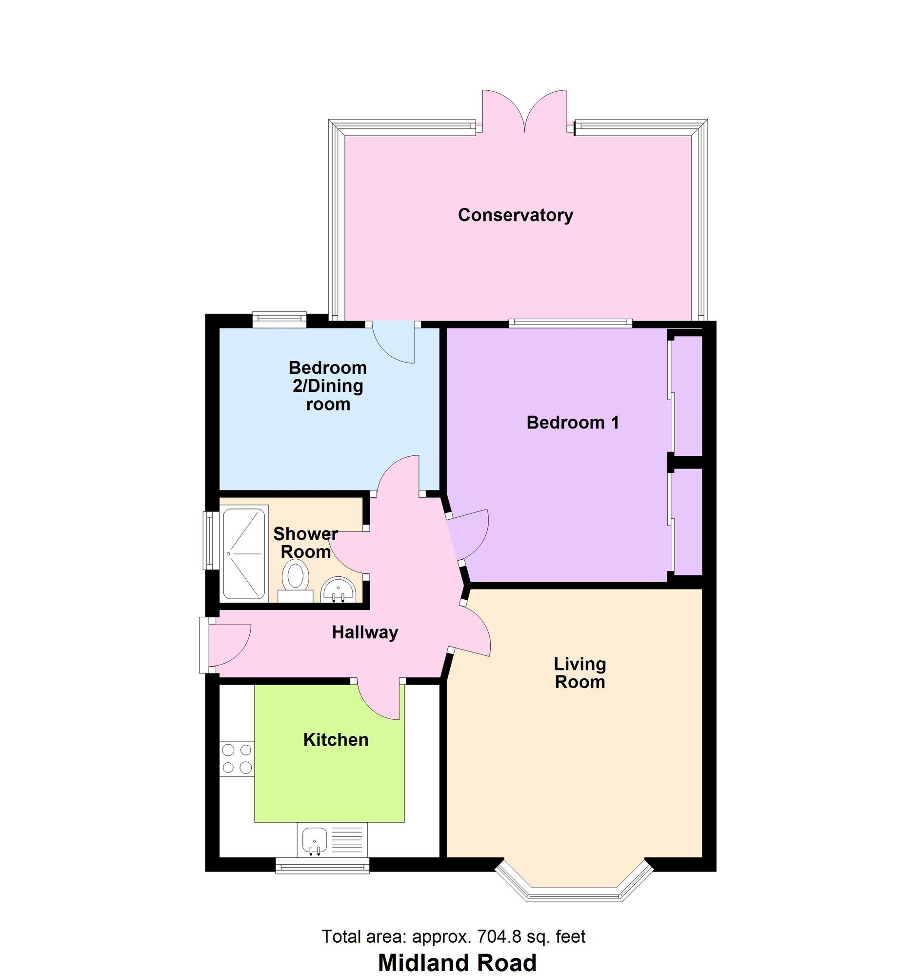 Floorplan of 2 bedroom Semi Detached Bungalow for sale, Midland Road, Baildon, West Yorkshire, BD17