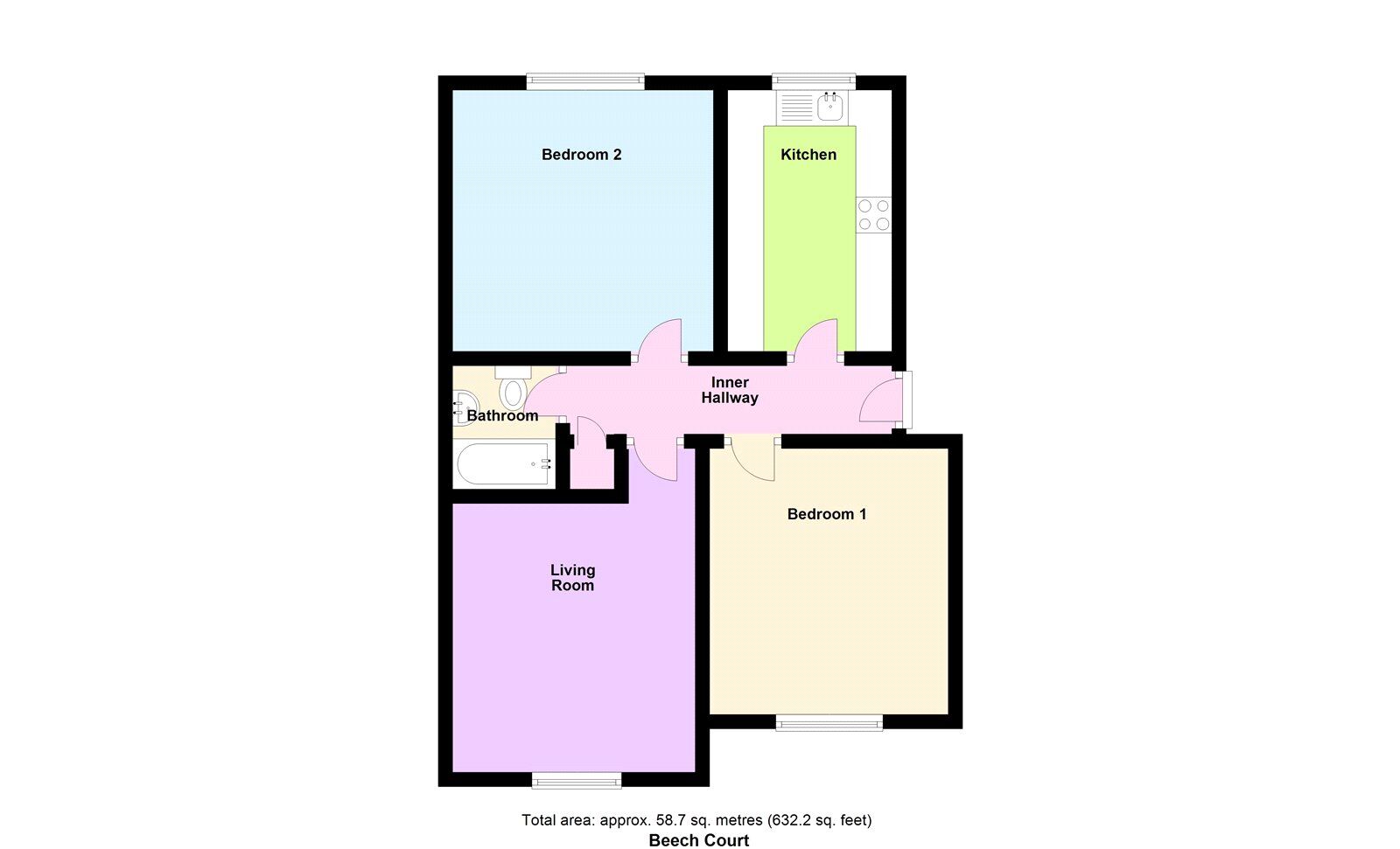 Floorplan of 2 bedroom  Flat for sale, Southcliffe Drive, Baildon, West Yorkshire, BD17