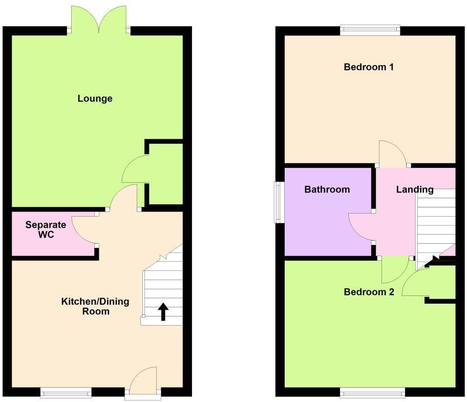 Floorplan of 2 bedroom Semi Detached House for sale, Samuel Way, Shipley, West Yorkshire, BD18