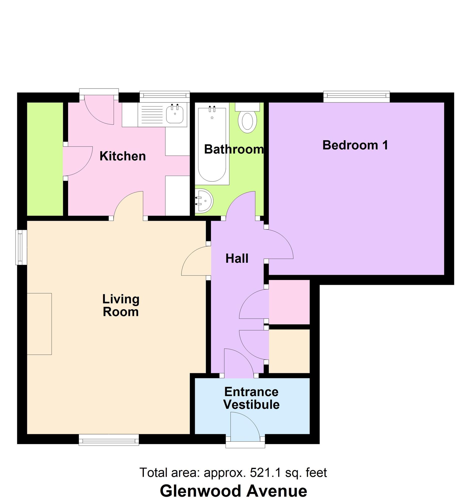 Floorplan of 1 bedroom  Flat for sale, Glenwood Avenue, Baildon, West Yorkshire, BD17