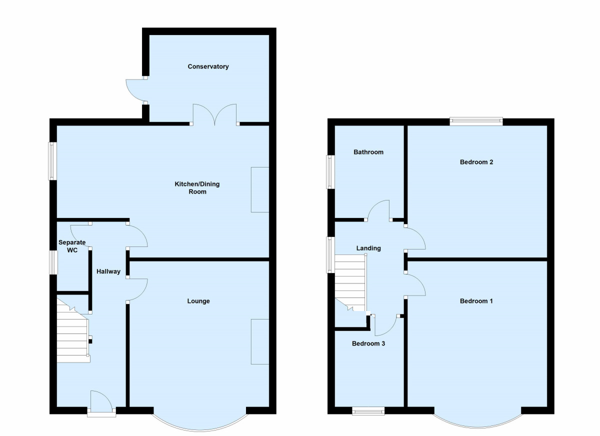 Floorplan of 3 bedroom Semi Detached House for sale, Glenholm Road, Baildon, West Yorkshire, BD17