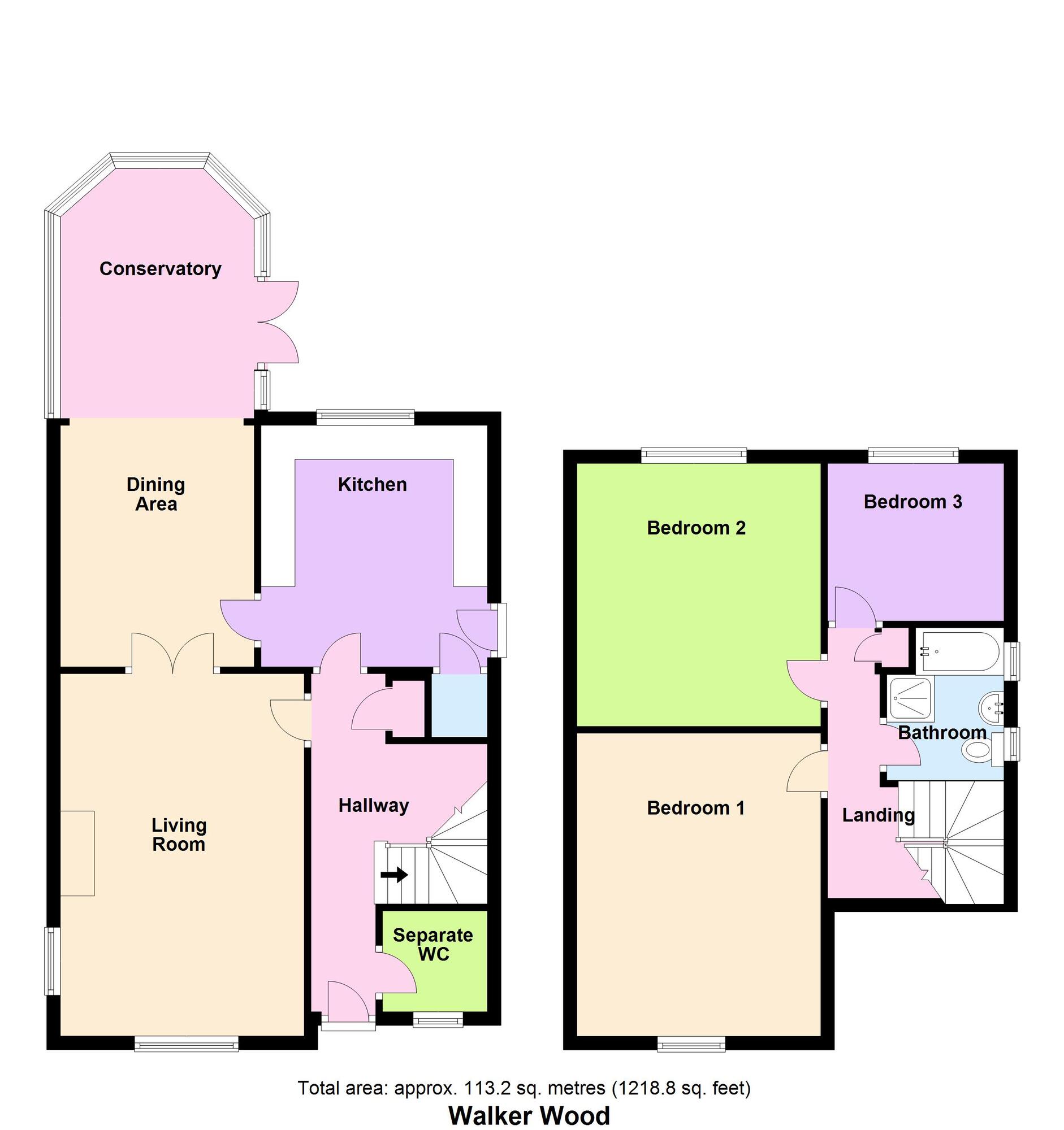 Floorplan of 3 bedroom Detached House for sale, Walker Wood, Baildon, West Yorkshire, BD17