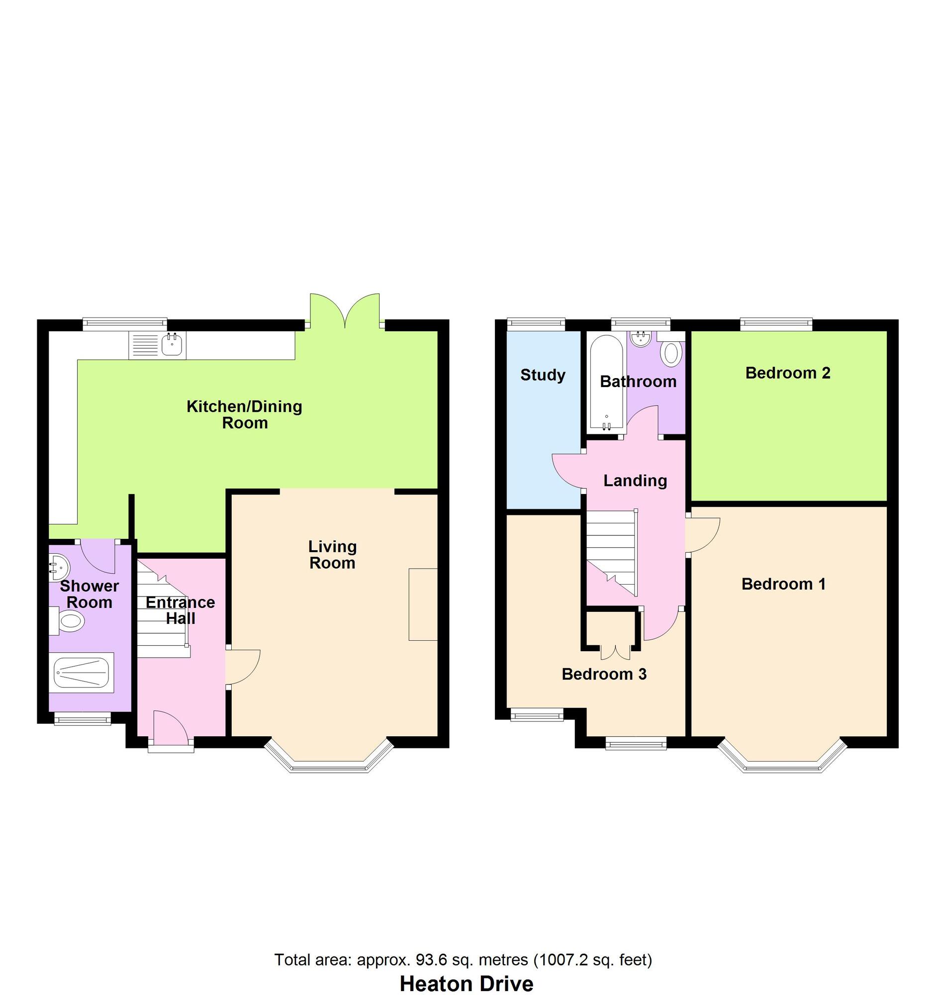 Floorplan of 3 bedroom Semi Detached House for sale, Heaton Drive, Baildon, West Yorkshire, BD17