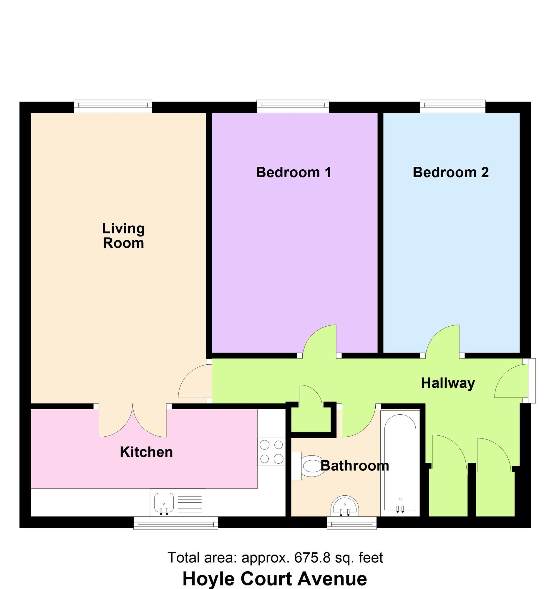 Floorplan of 2 bedroom  Flat for sale, Hoyle Court Avenue, Baildon, West Yorkshire, BD17