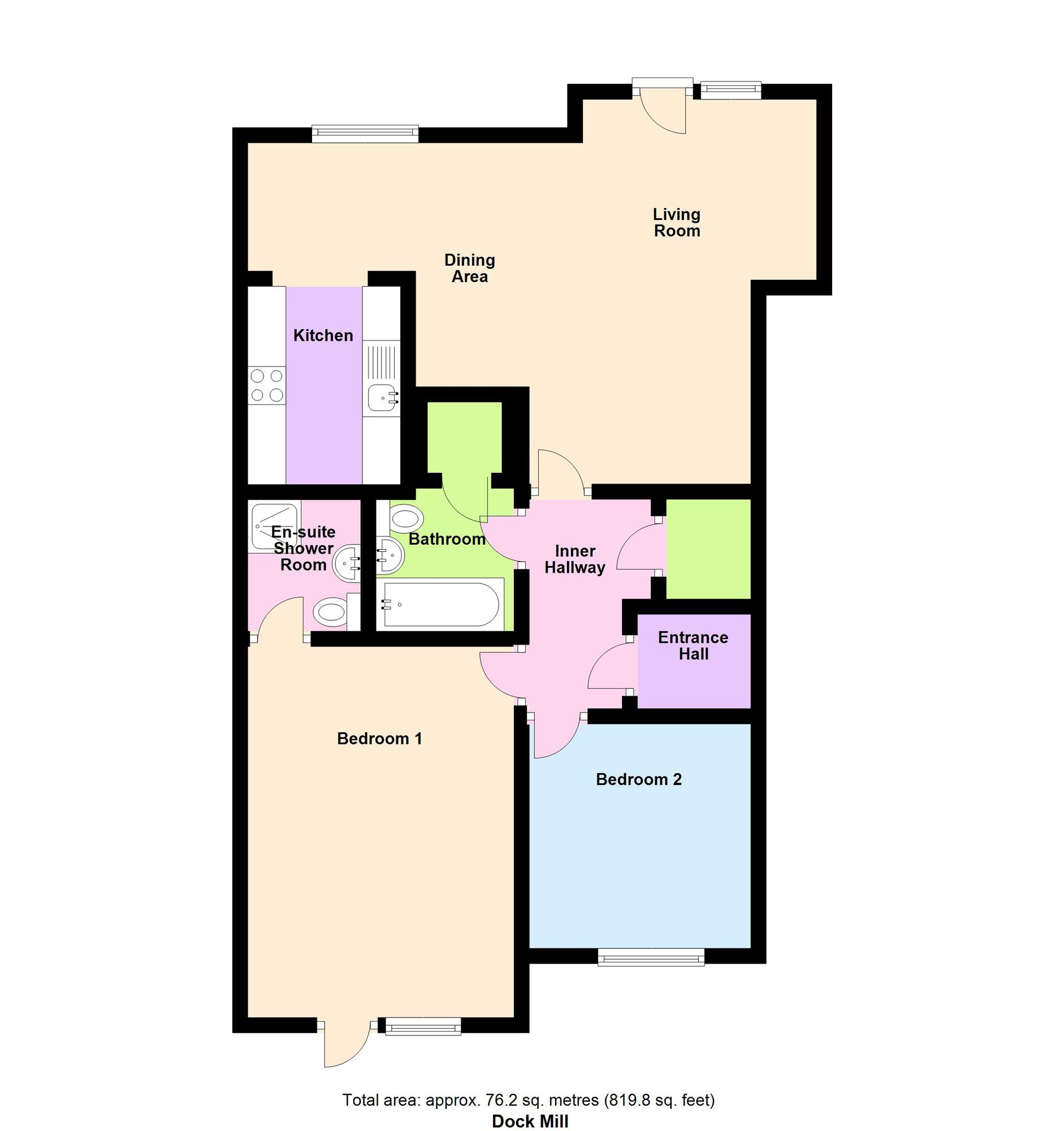 Floorplan of 2 bedroom  Flat for sale, Dock Lane, Shipley, West Yorkshire, BD17