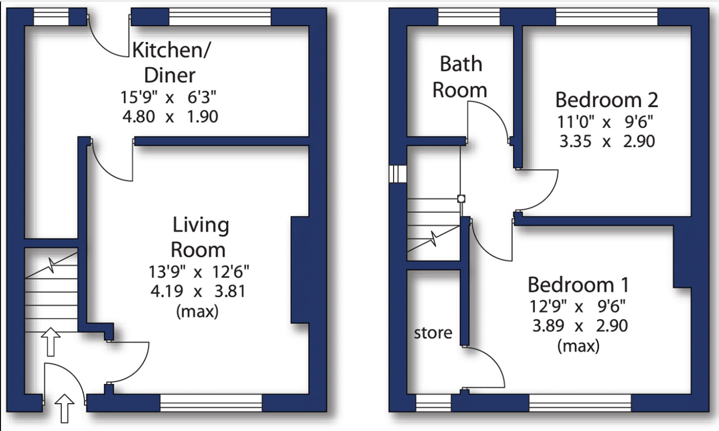 Floorplan of 2 bedroom Semi Detached House for sale, Glenholm Road, Baildon, West Yorkshire, BD17