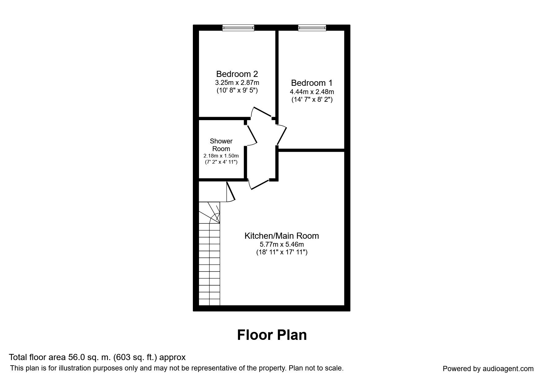 Floorplan of 2 bedroom  Flat to rent, Avon Drive, Whetstone, Leicester, LE8