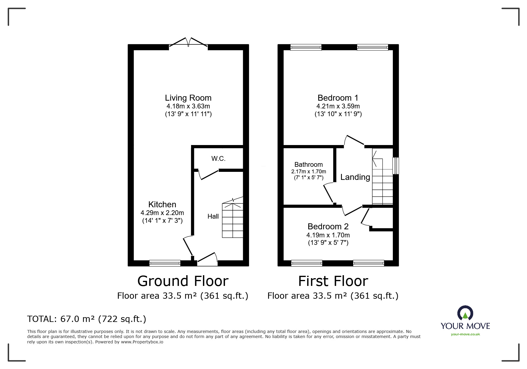 Floorplan of 2 bedroom Semi Detached House for sale, Henson Close, Whetstone, Leicestershire, LE8