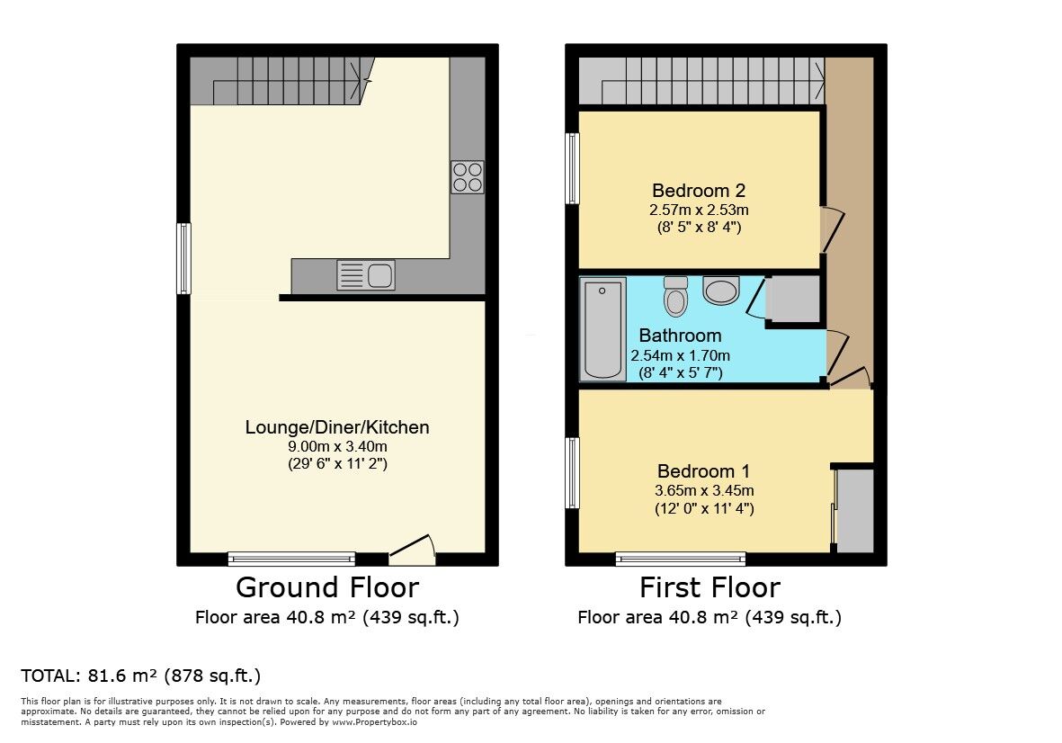 Floorplan of 2 bedroom End Terrace House for sale, Chapel Street, Blaby, Leicestershire, LE8