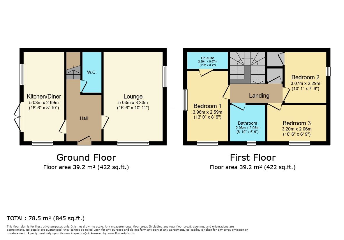 Floorplan of 3 bedroom Detached House for sale, Preston Way, Huncote, Leicestershire, LE9