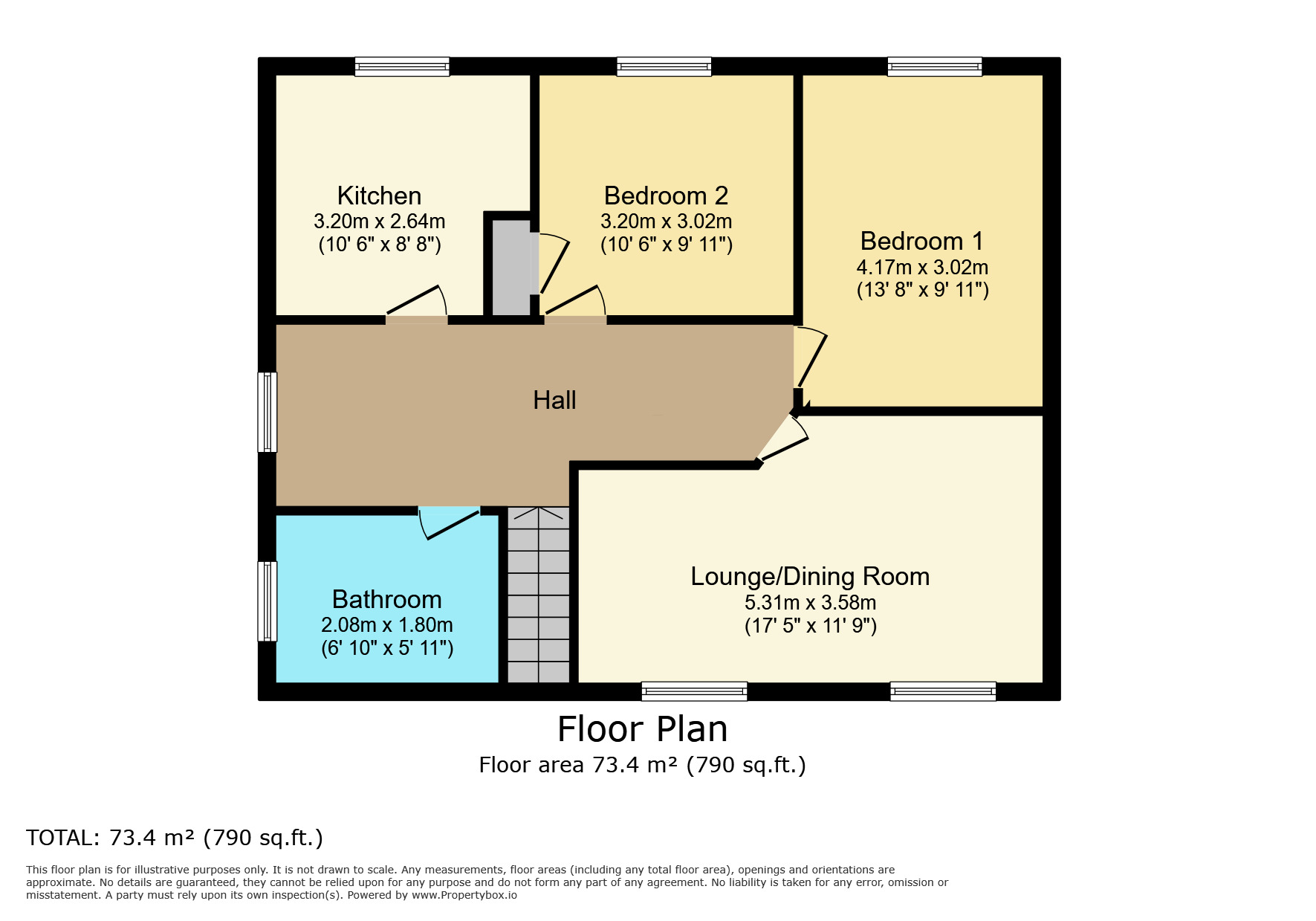 Floorplan of 2 bedroom Semi Detached House for sale, Lawford Road, Leicester, Leicestershire, LE2