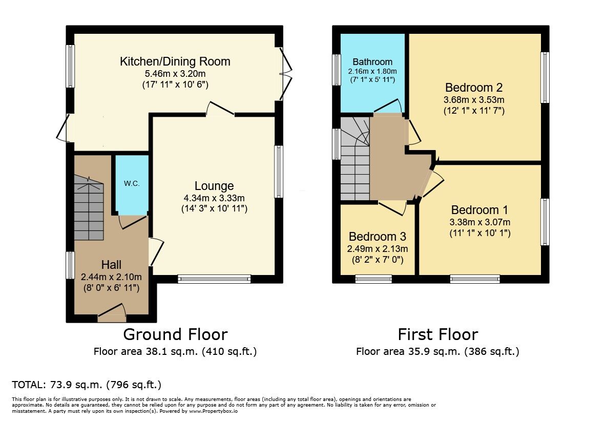 Floorplan of 3 bedroom Link Detached House for sale, Ripon Drive, Blaby, Leicestershire, LE8