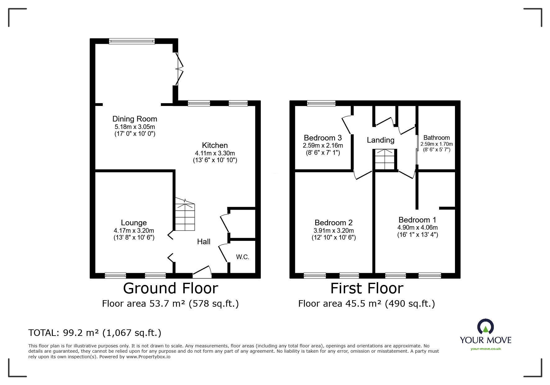 Floorplan of 3 bedroom Semi Detached House for sale, Gees Lock Close, Leicester, Leicestershire, LE2