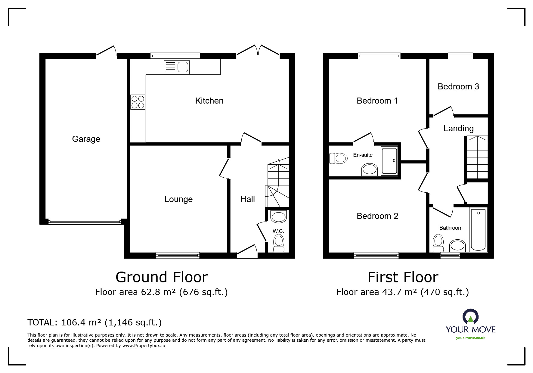 Floorplan of 3 bedroom Detached House for sale, Gillam Butts, Countesthorpe, Leicestershire, LE8