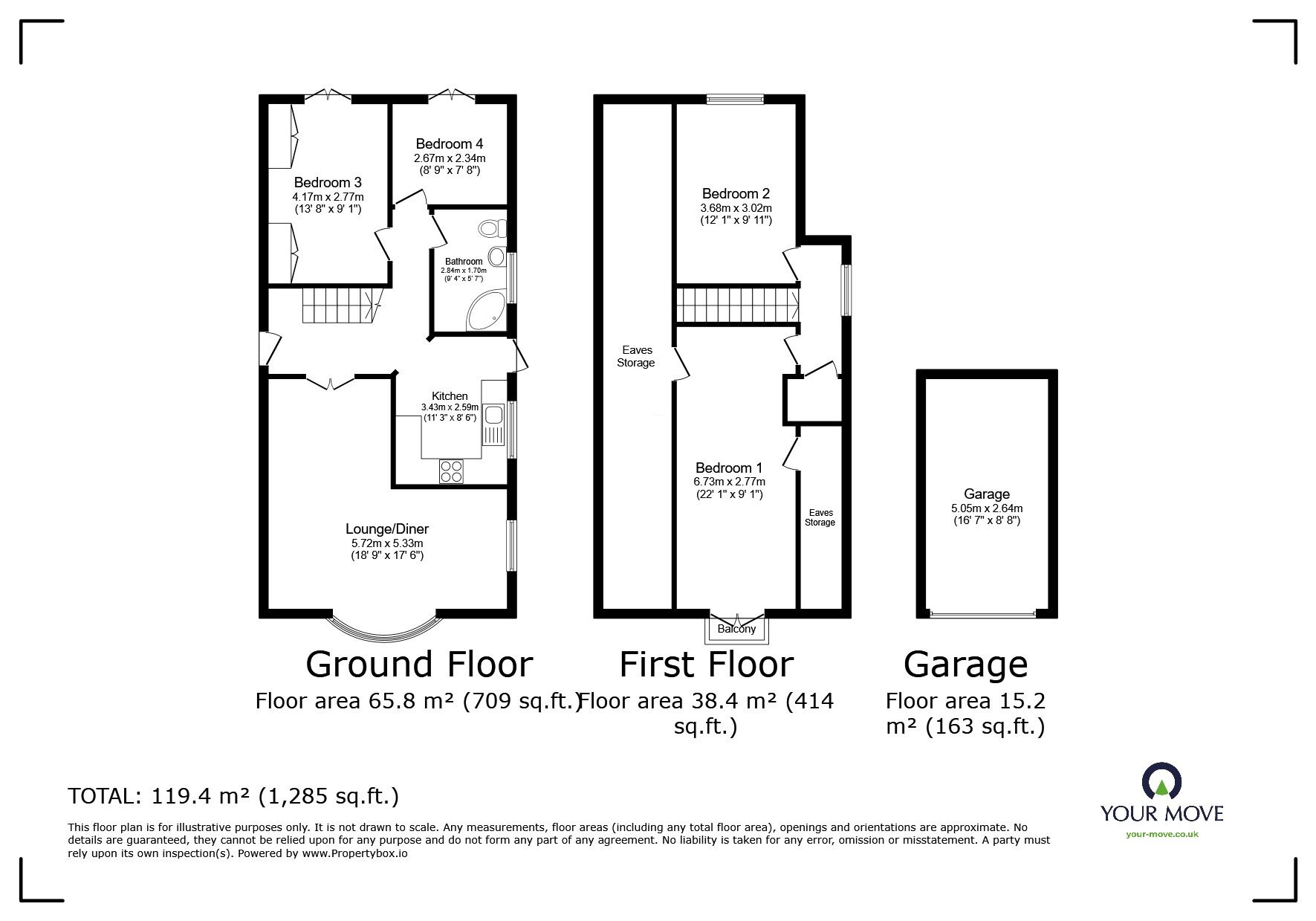 Floorplan of 4 bedroom Detached House for sale, New Bridge Road, Glen Parva, Leicestershire, LE2