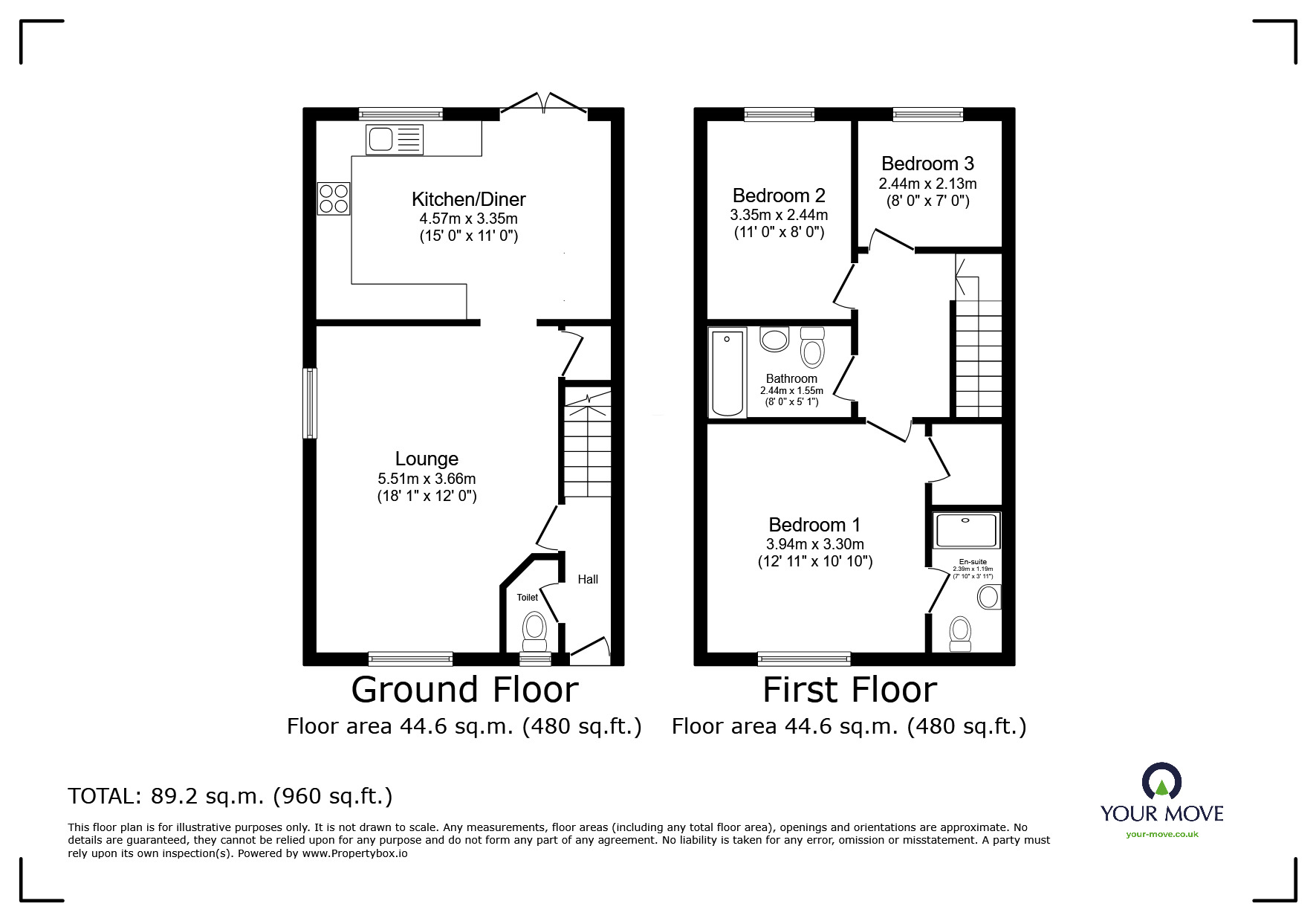 Floorplan of 3 bedroom Semi Detached House for sale, Meadow Hill, Wigston, Leicestershire, LE18