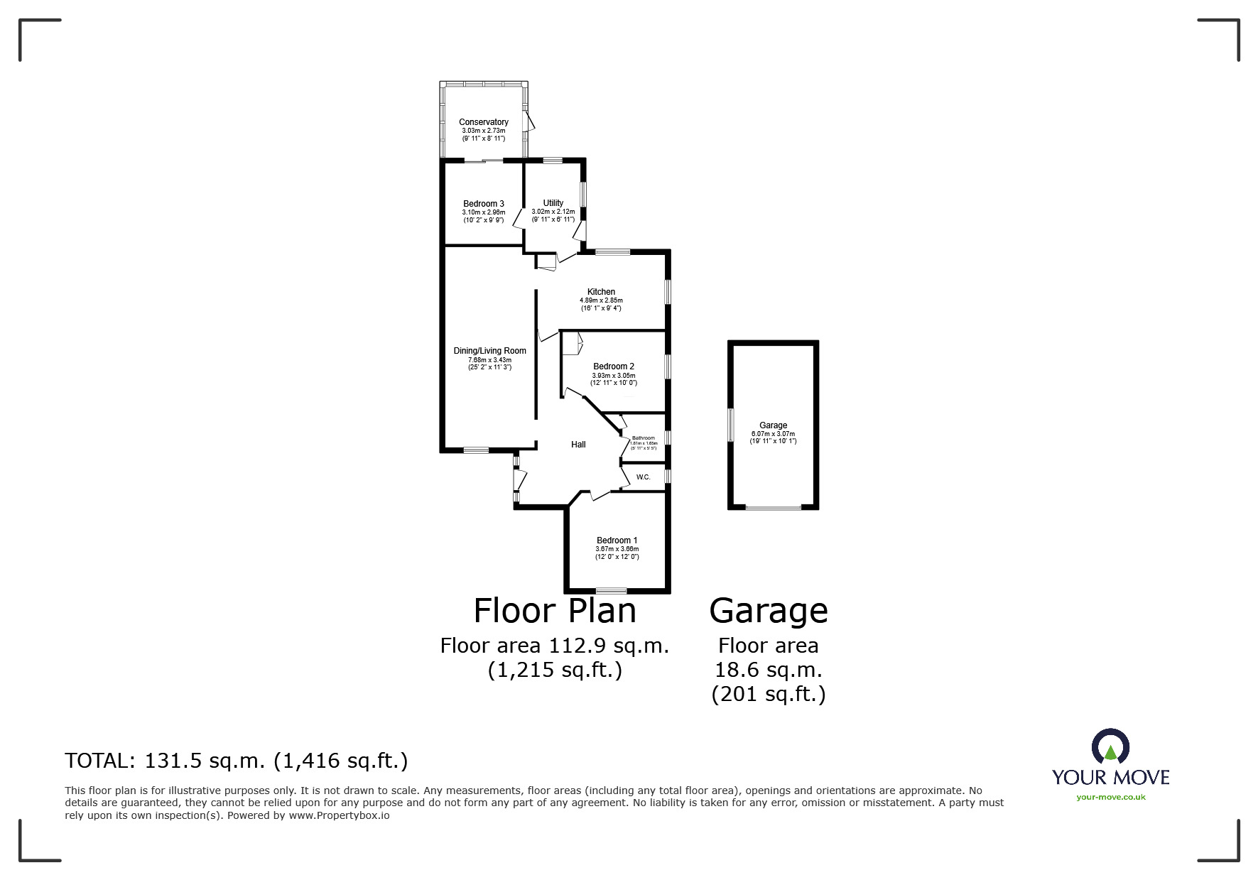 Floorplan of 3 bedroom Detached Bungalow for sale, Judith Drive, Countesthorpe, Leicestershire, LE8