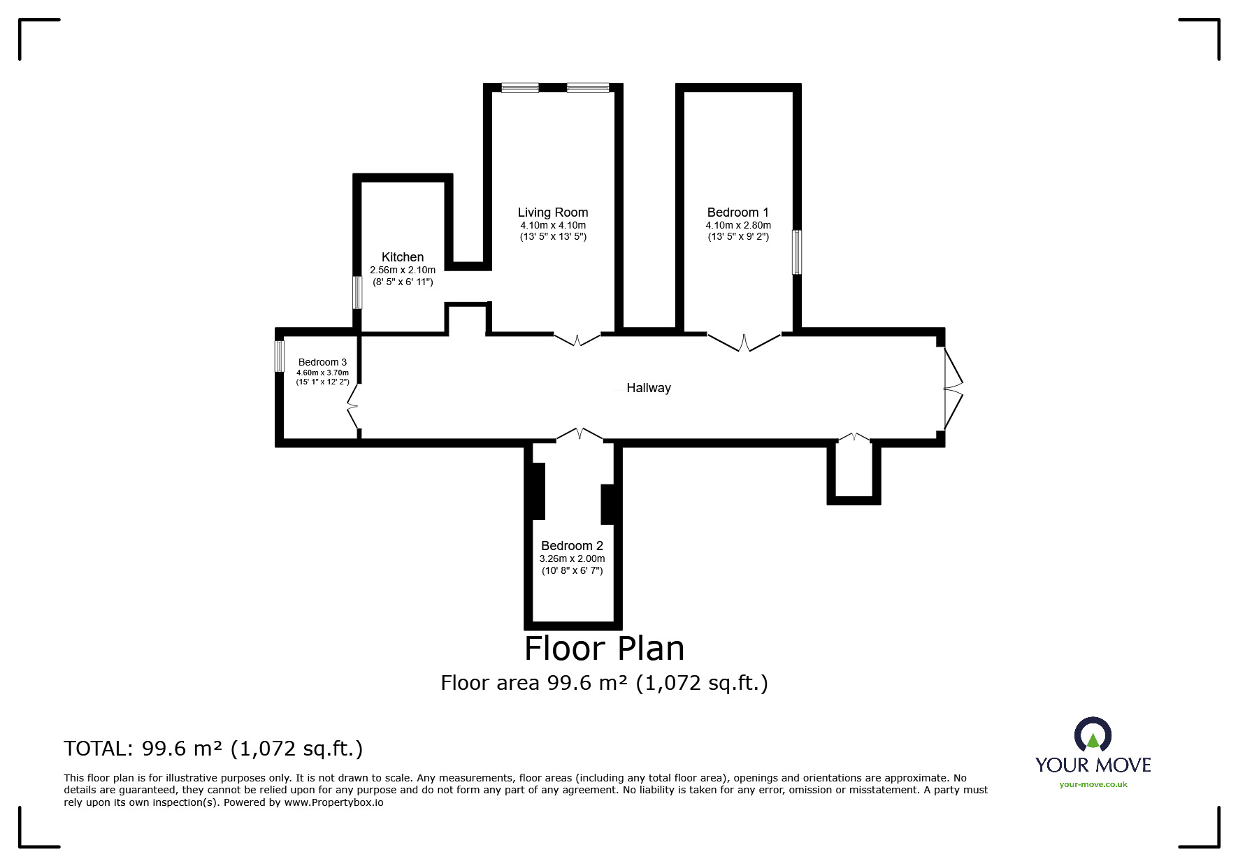 Floorplan of 2 bedroom  Flat to rent, Little Glen Road, Glen Parva, Leicestershire, LE2