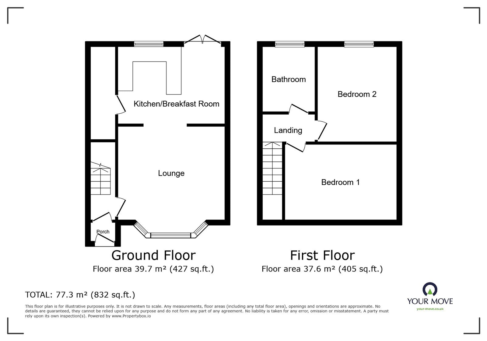 Floorplan of 2 bedroom Semi Detached House for sale, Hillsborough Road, Glen Parva, Leicestershire, LE2