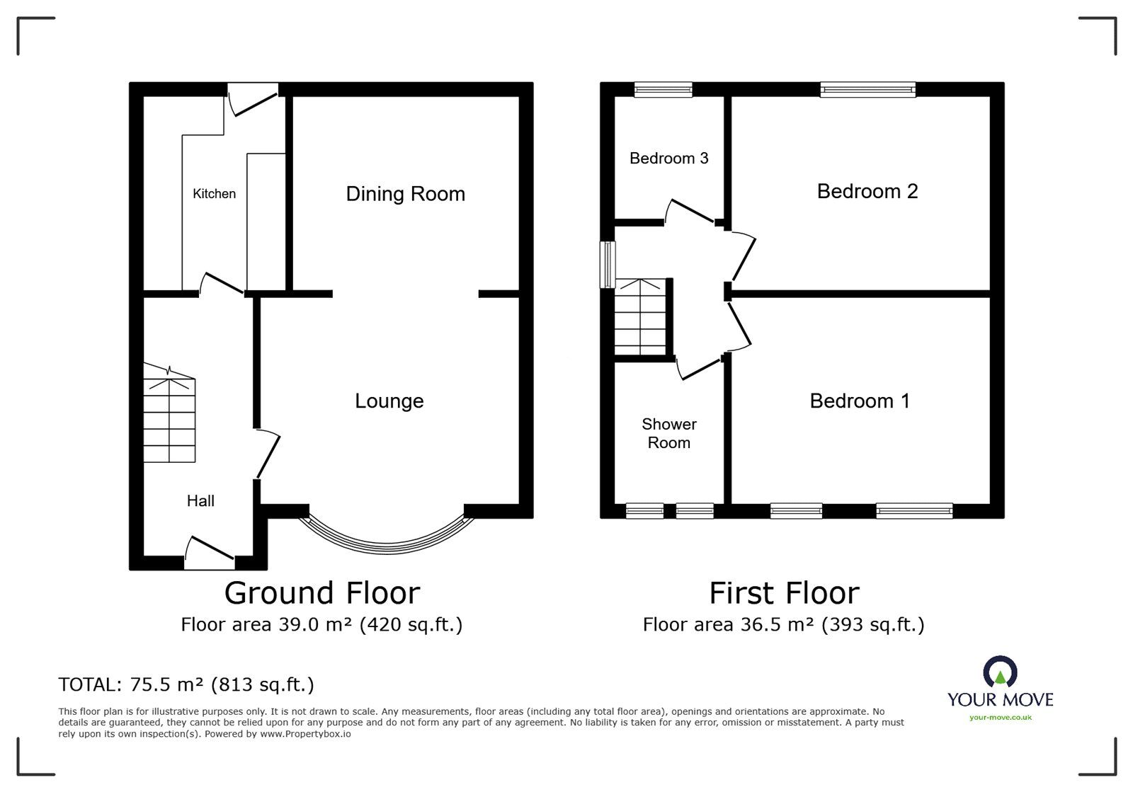 Floorplan of 3 bedroom Detached House for sale, Grosvenor Close, Glen Parva, Leicestershire, LE2