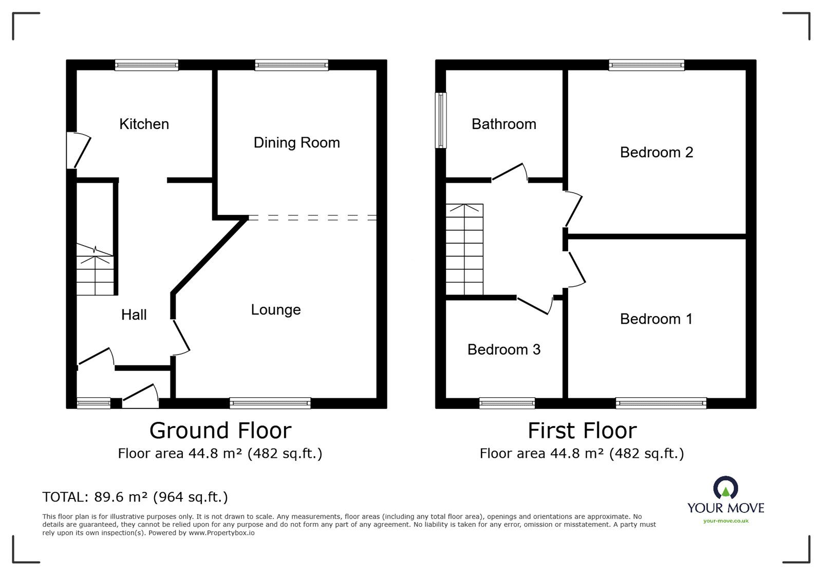 Floorplan of 3 bedroom Semi Detached House for sale, Leamington Drive, Blaby, Leicestershire, LE8