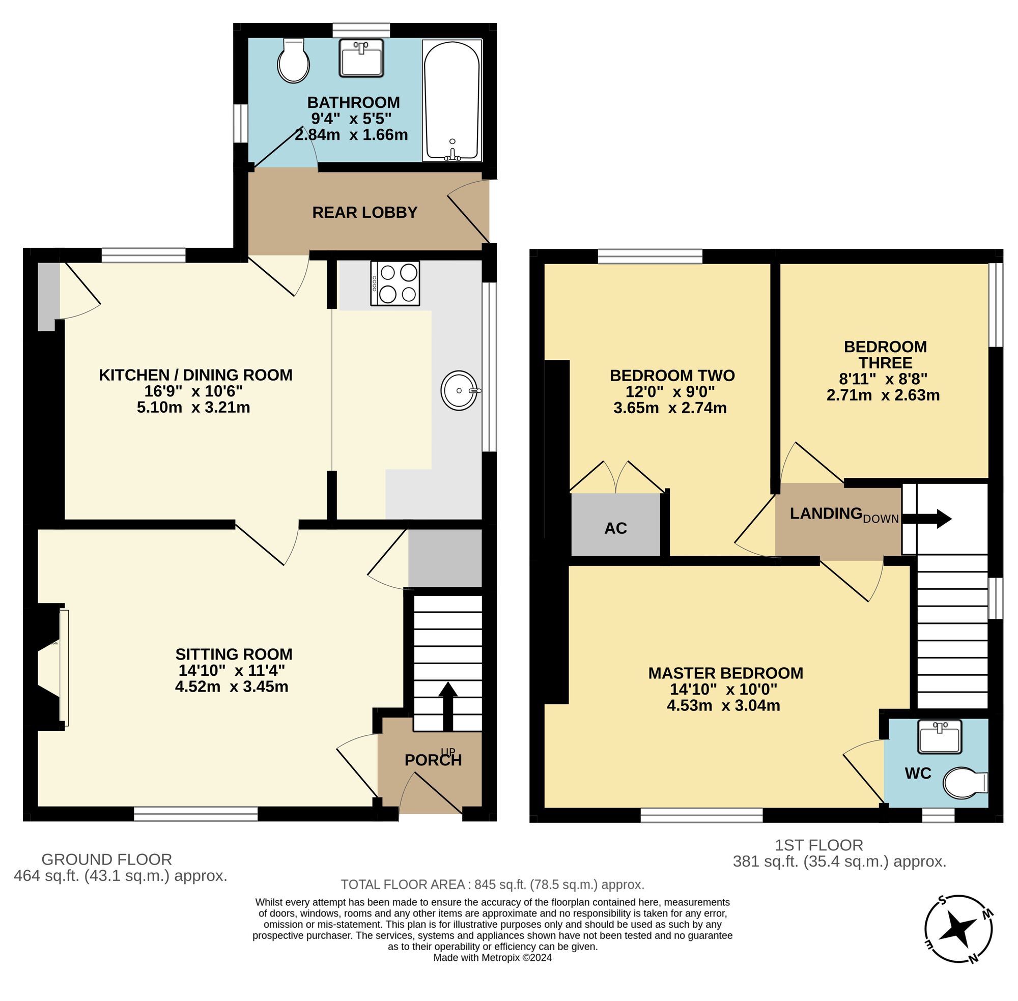 Floorplan of 3 bedroom Semi Detached House for sale, Woodend Cottages, Stoven, Suffolk, NR34