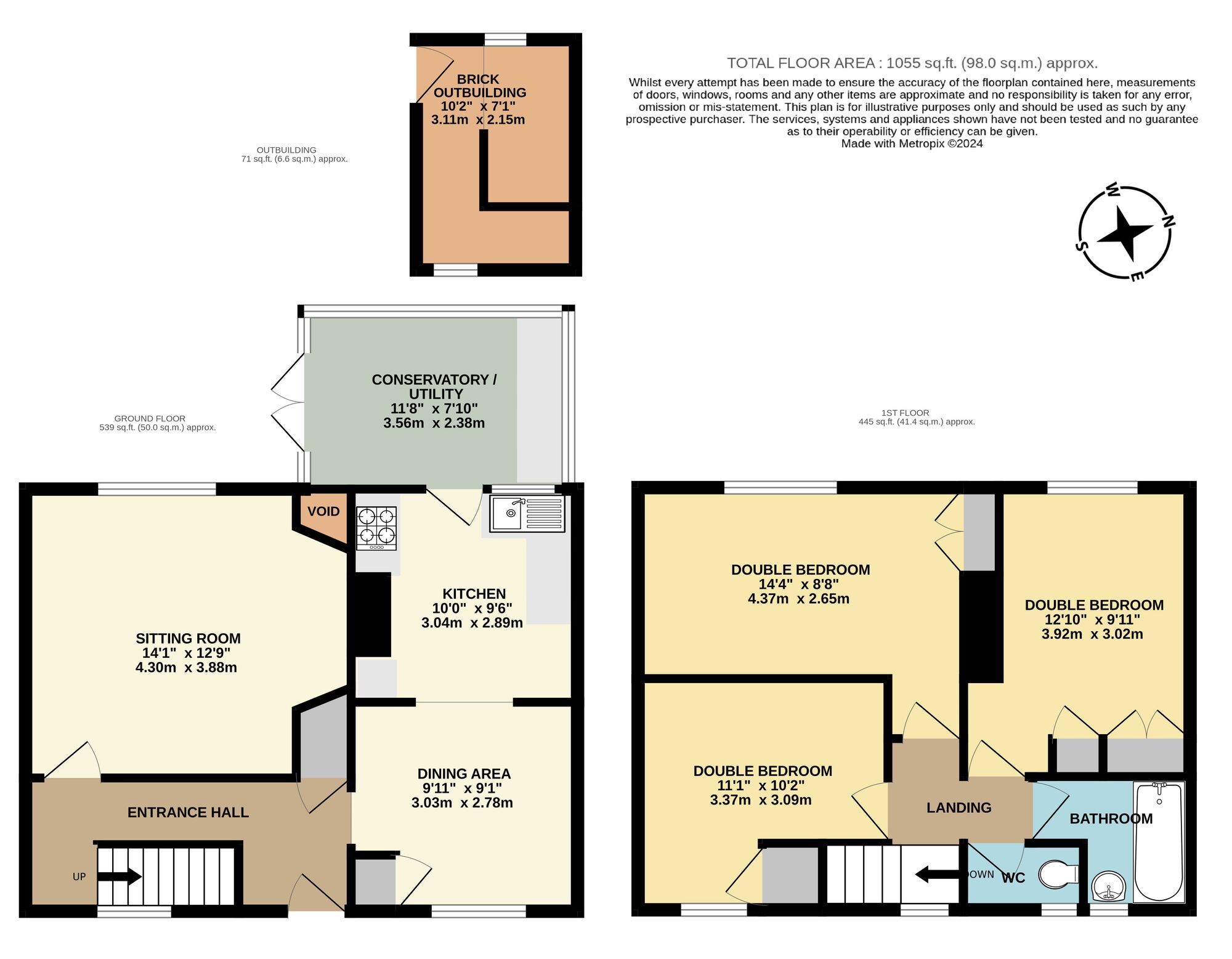 Floorplan of 3 bedroom Semi Detached House for sale, Banham Road, Suffolk, NR34