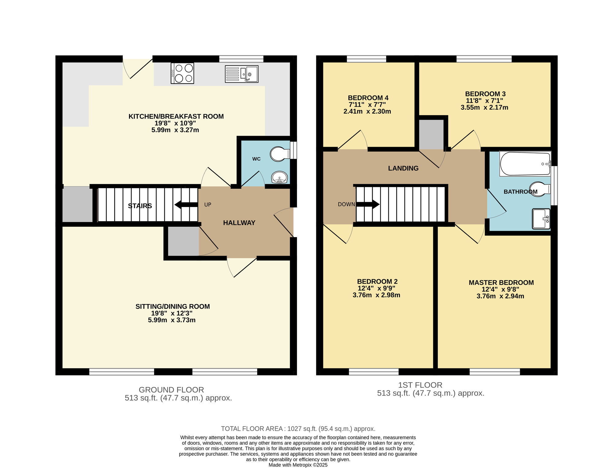 Floorplan of 4 bedroom End Terrace House for sale, Tower Hill, Beccles, Suffolk, NR34