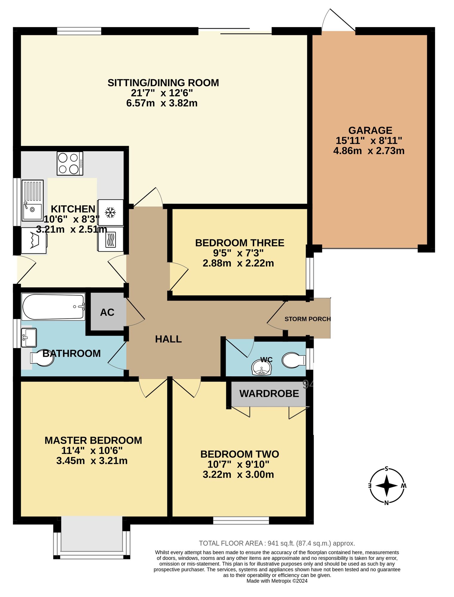 Floorplan of 3 bedroom Detached Bungalow for sale, Richard Crampton Road, Beccles, Suffolk, NR34