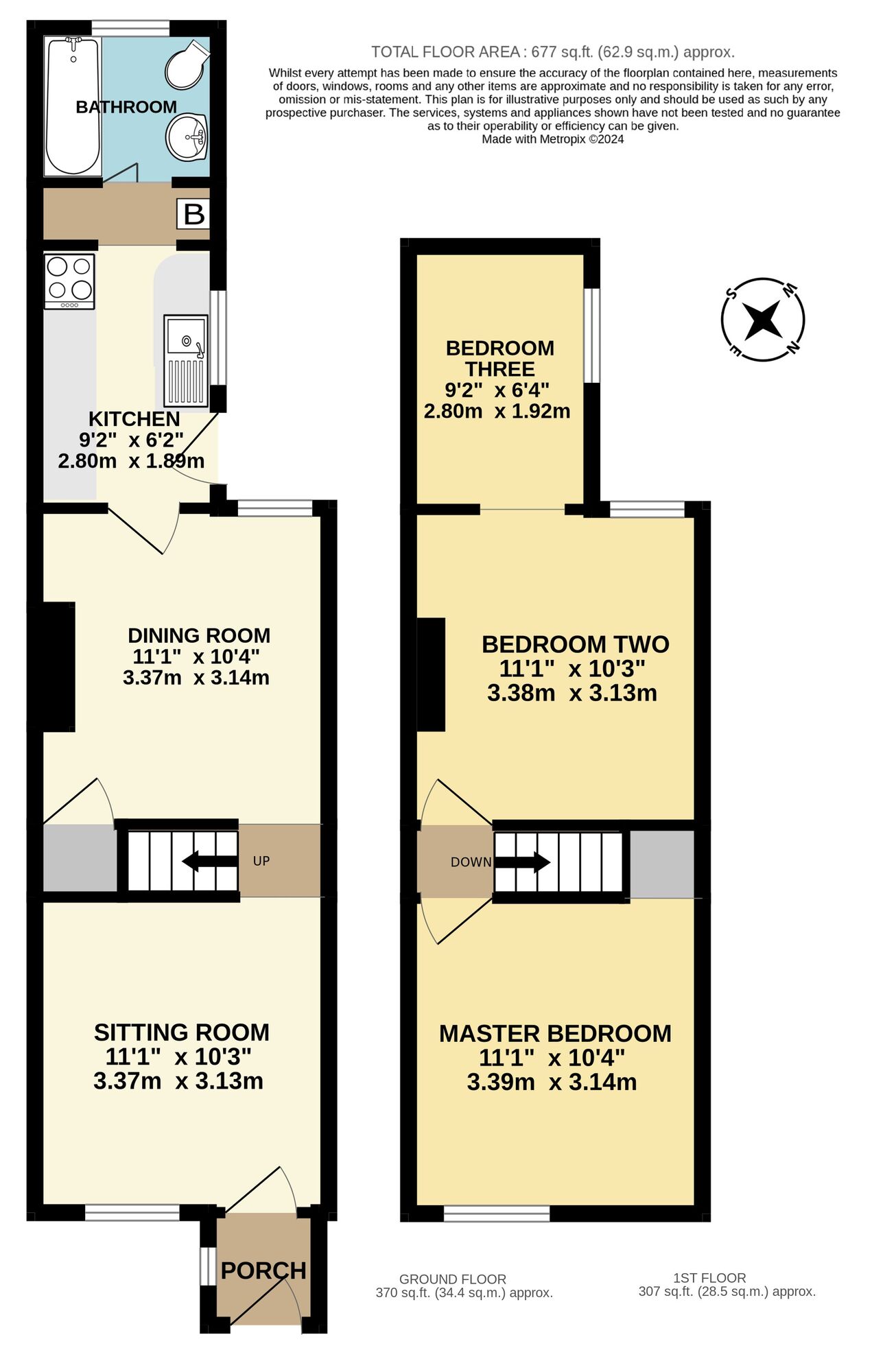 Floorplan of 3 bedroom Mid Terrace House for sale, St. Georges Road, Beccles, Suffolk, NR34