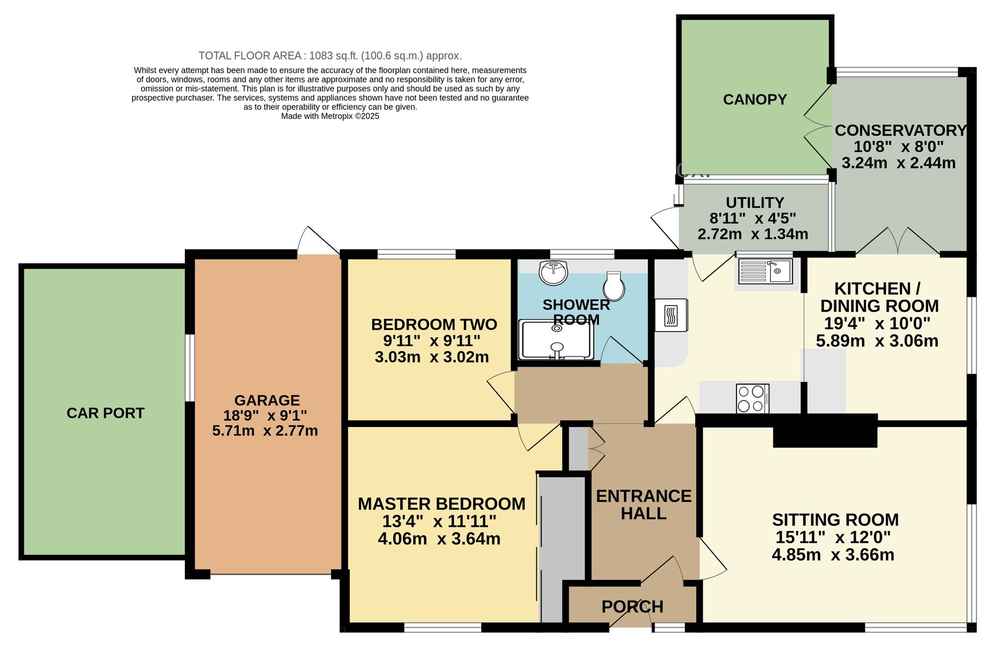 Floorplan of 2 bedroom Detached Bungalow for sale, Hillside Avenue, Worlingham, Suffolk, NR34